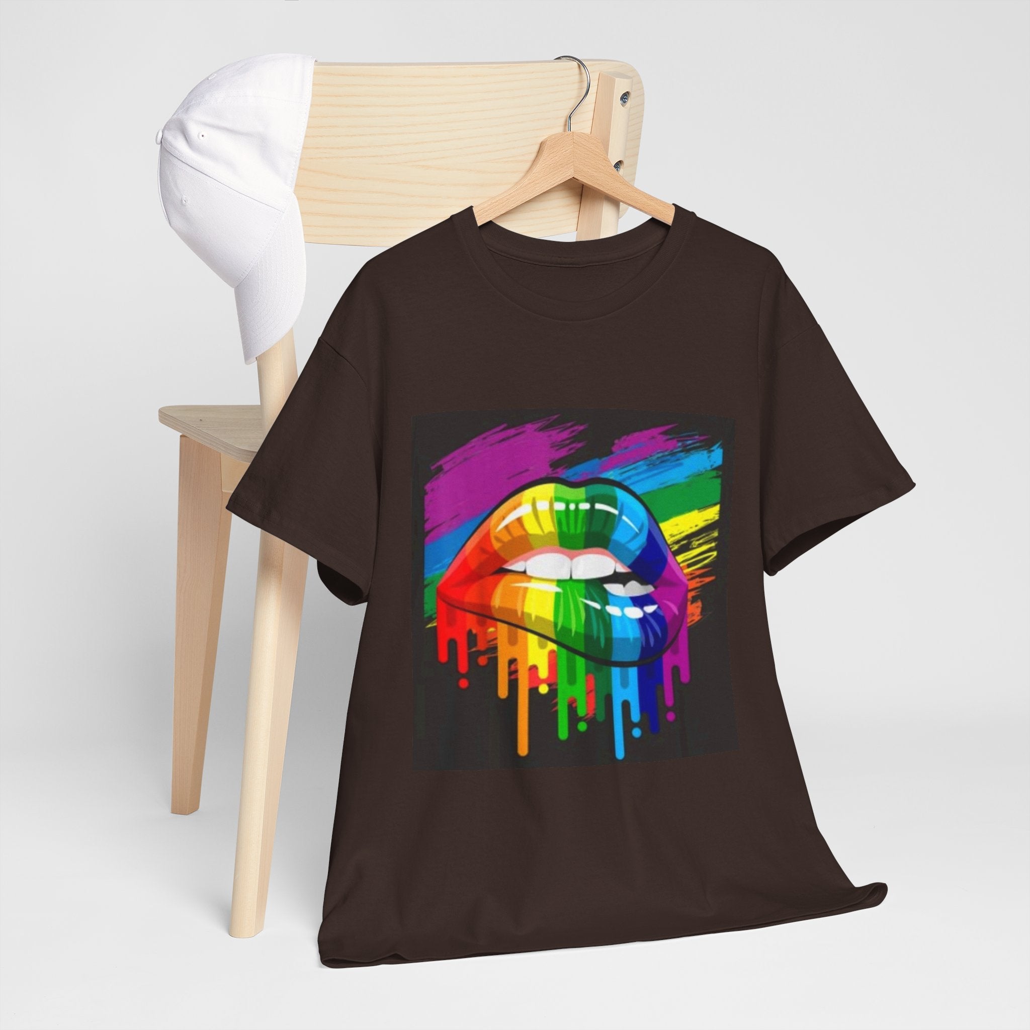 T-Shirt — Rainbow Drip Lips Pride Graphic Tee