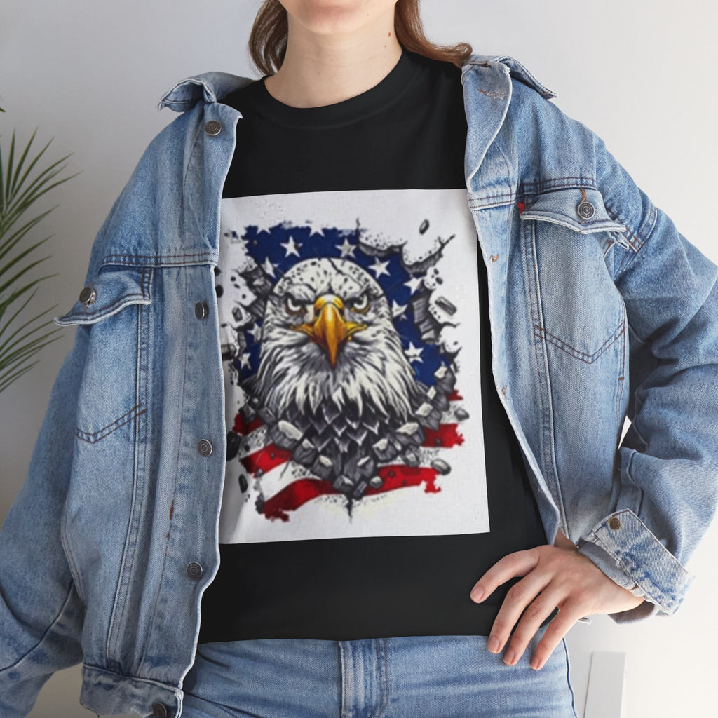 Eagle American Flag T-Shirt — Patriotic Bald Eagle Graphic Tee for 4th of July