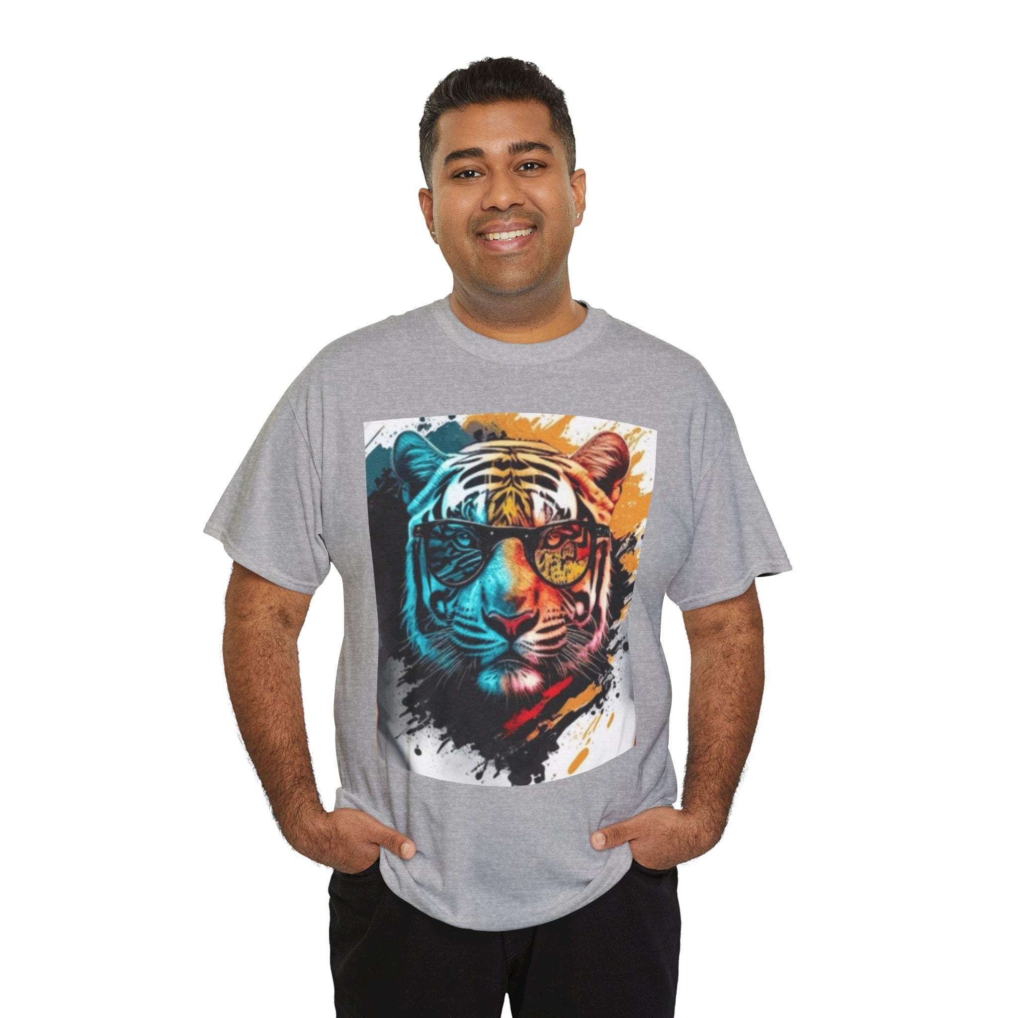 Tiger Portrait T-Shirt — Colorful Abstract Tiger Face Tee