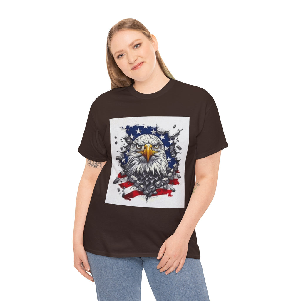 Eagle American Flag T-Shirt — Patriotic Bald Eagle Graphic Tee for 4th of July