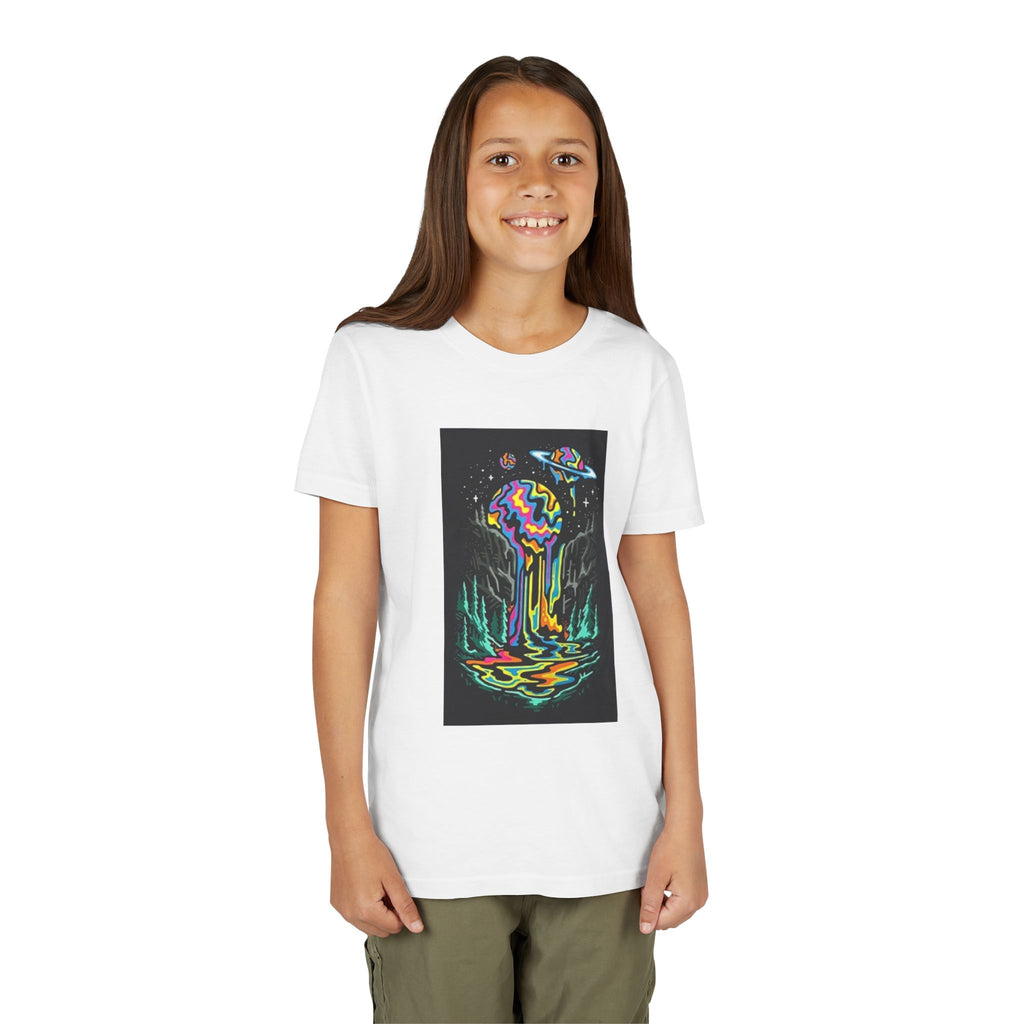 Youth Tee — Neon Drip Planet Space Graphic