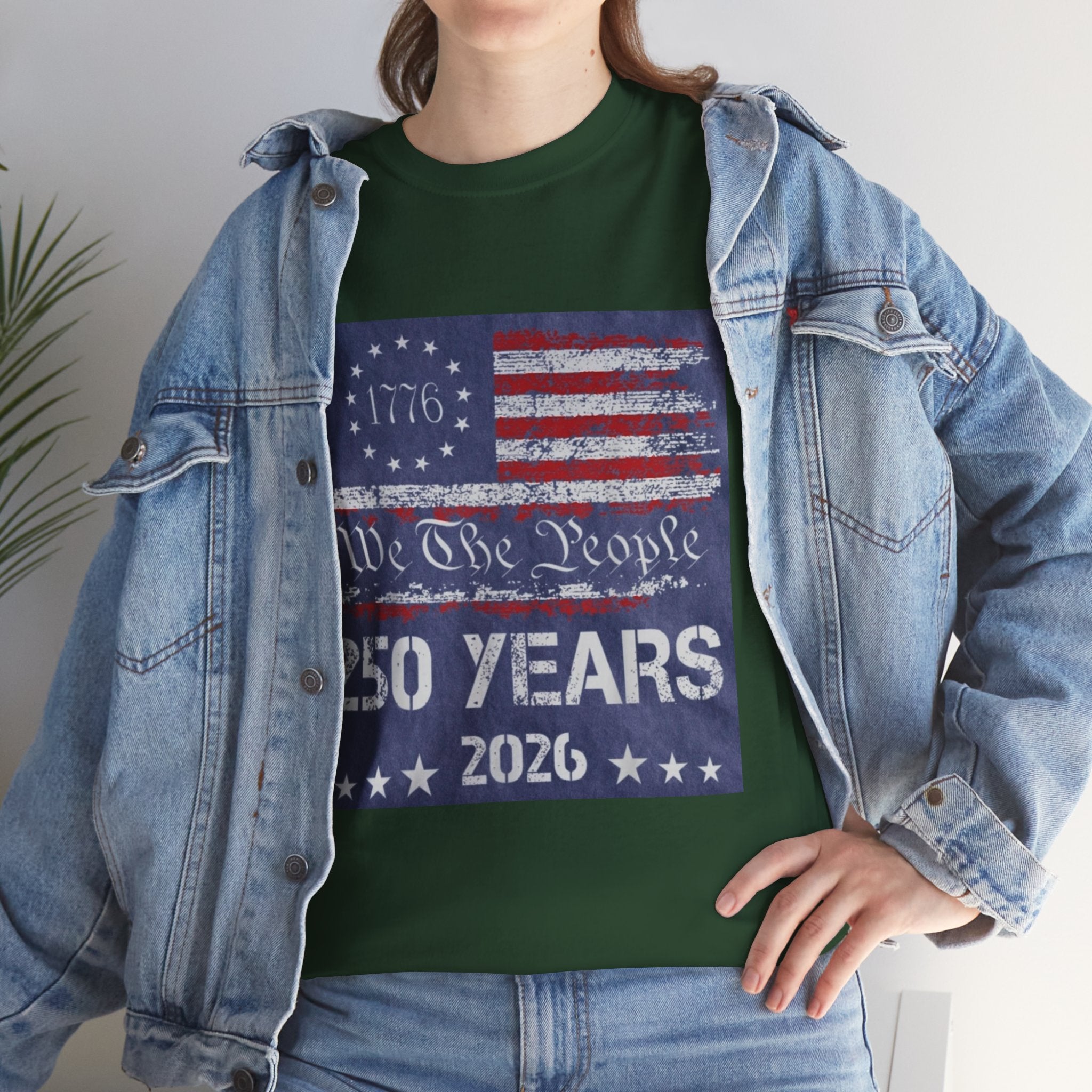 T-Shirt — Vintage 'We The People 250 Years 2026' Patriotic American Flag Tee