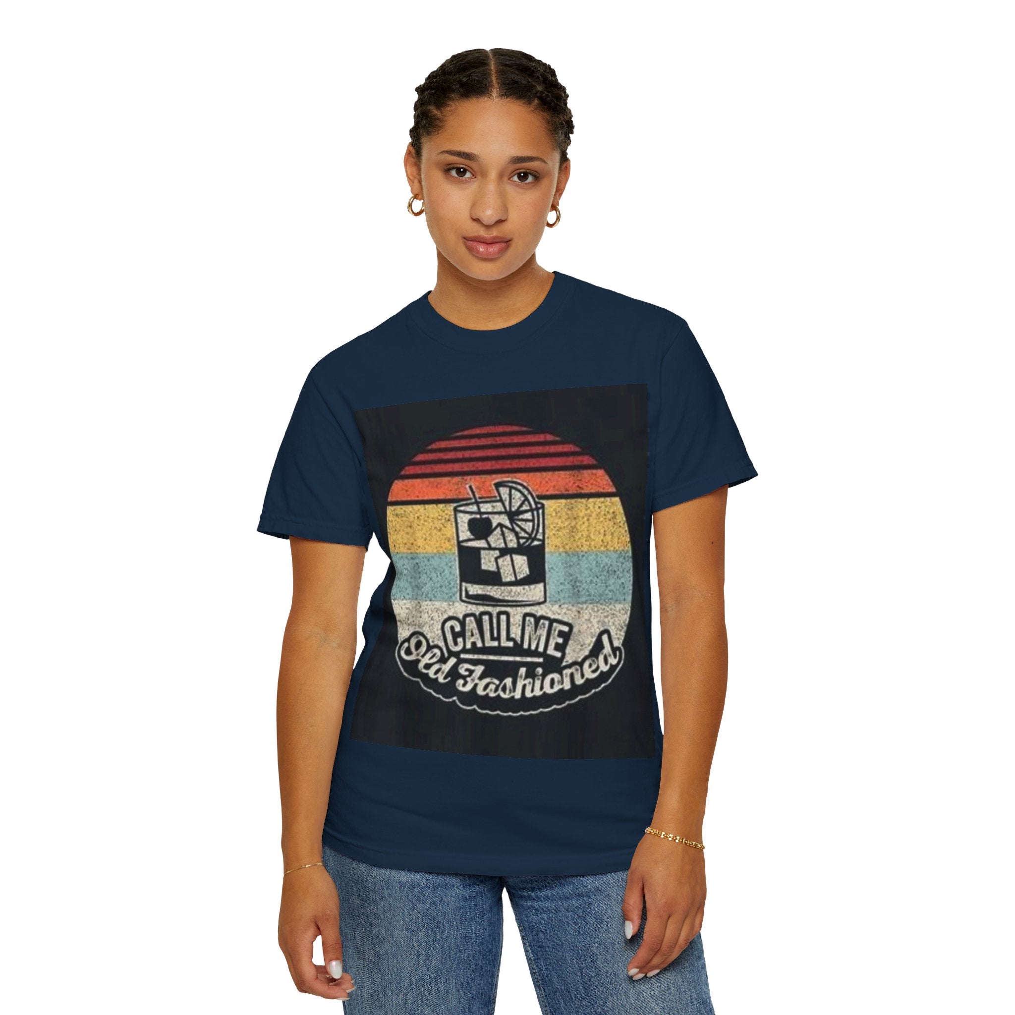 T-Shirt — "Call Me Old Fashioned" Retro Cocktail Graphic Tee