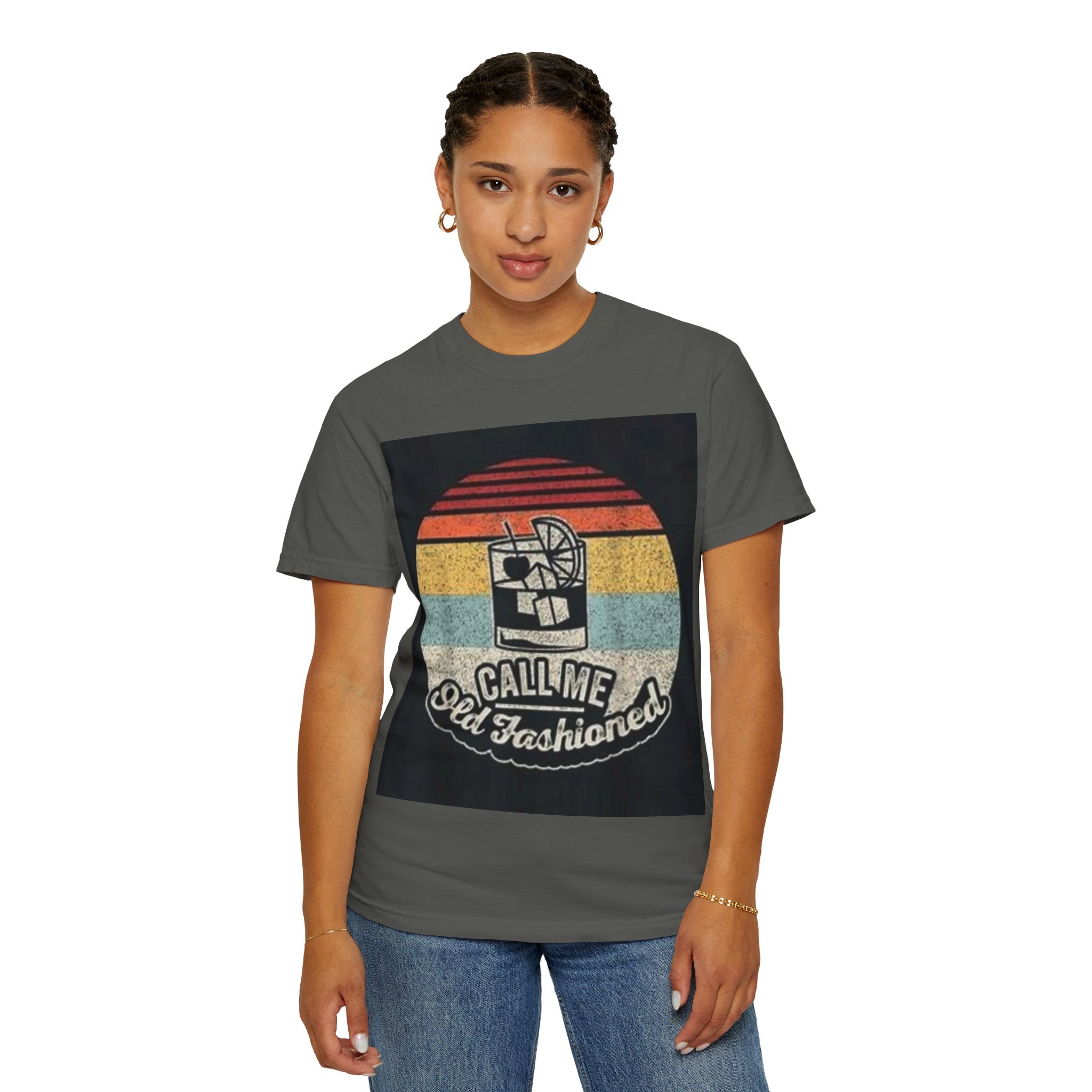 T-Shirt — "Call Me Old Fashioned" Retro Cocktail Graphic Tee