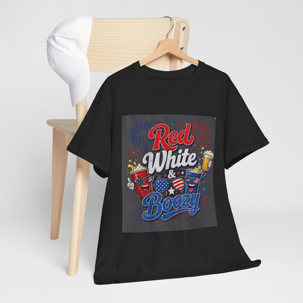 Red White & Boozy T-Shirt – Patriotic 4th of July Party Tee