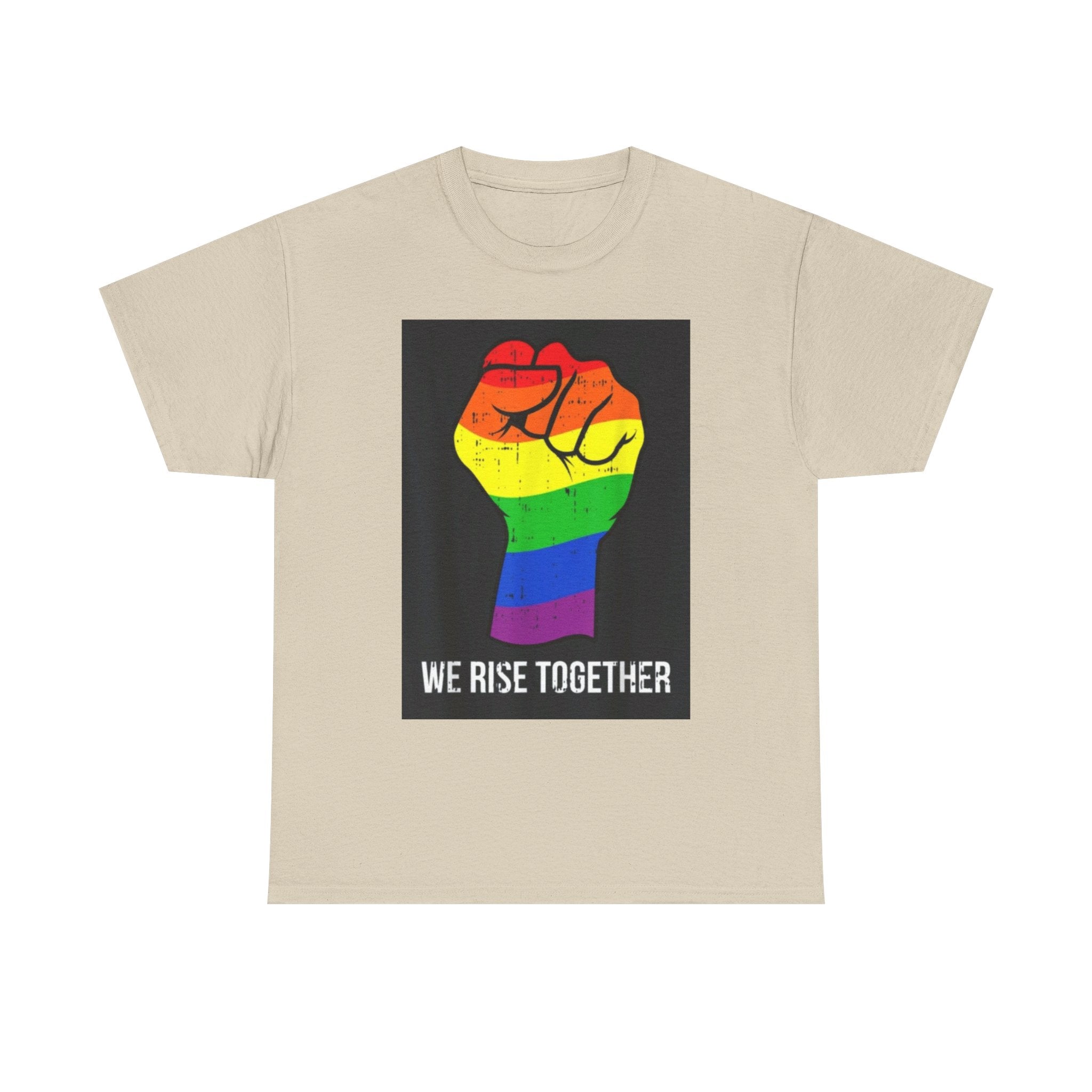 We Rise Together Rainbow Fist T-Shirt