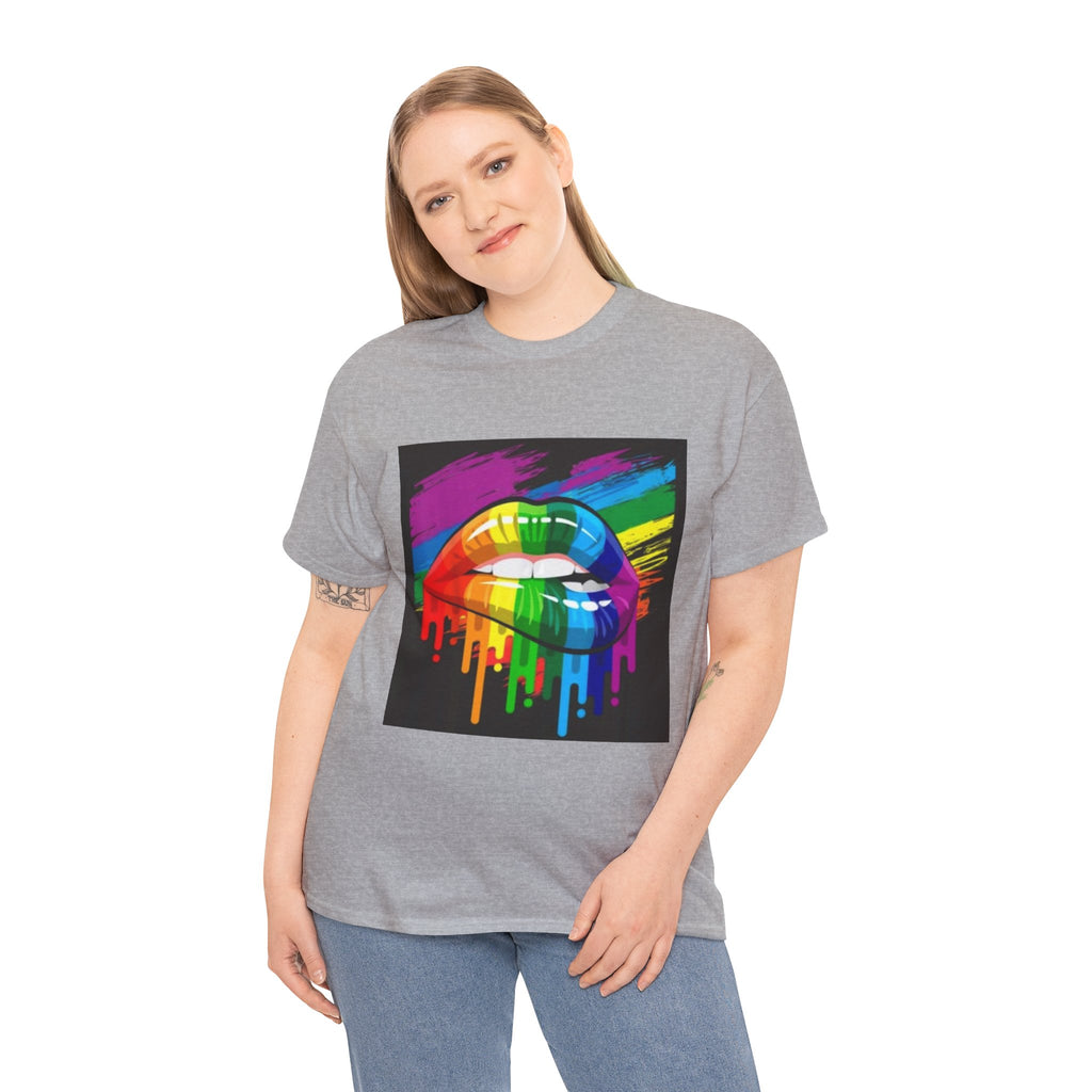 T-Shirt — Rainbow Drip Lips Pride Graphic Tee