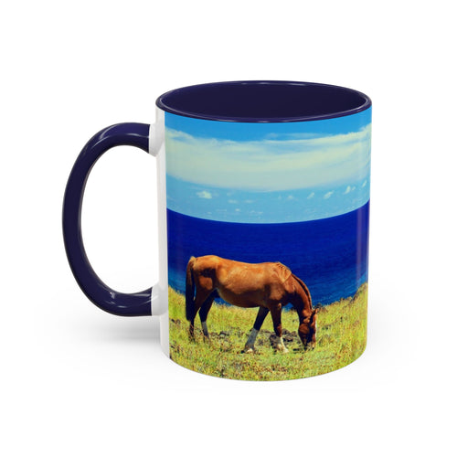 Coastal Landscape Accent Coffee Mug – Ocean View Beach Scene (11/15oz)