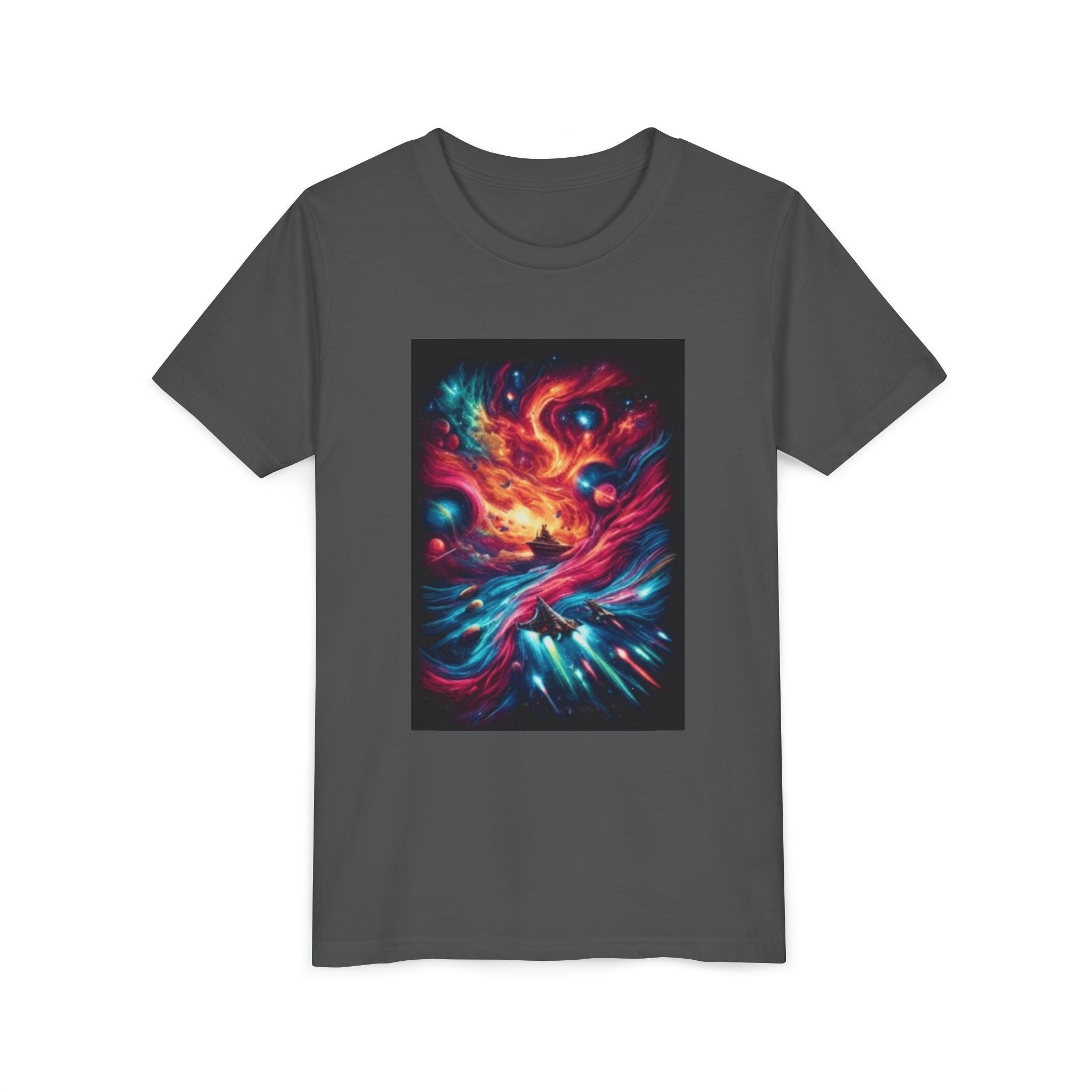 Youth Tee — Cosmic Phoenix Abstract Galaxy Art