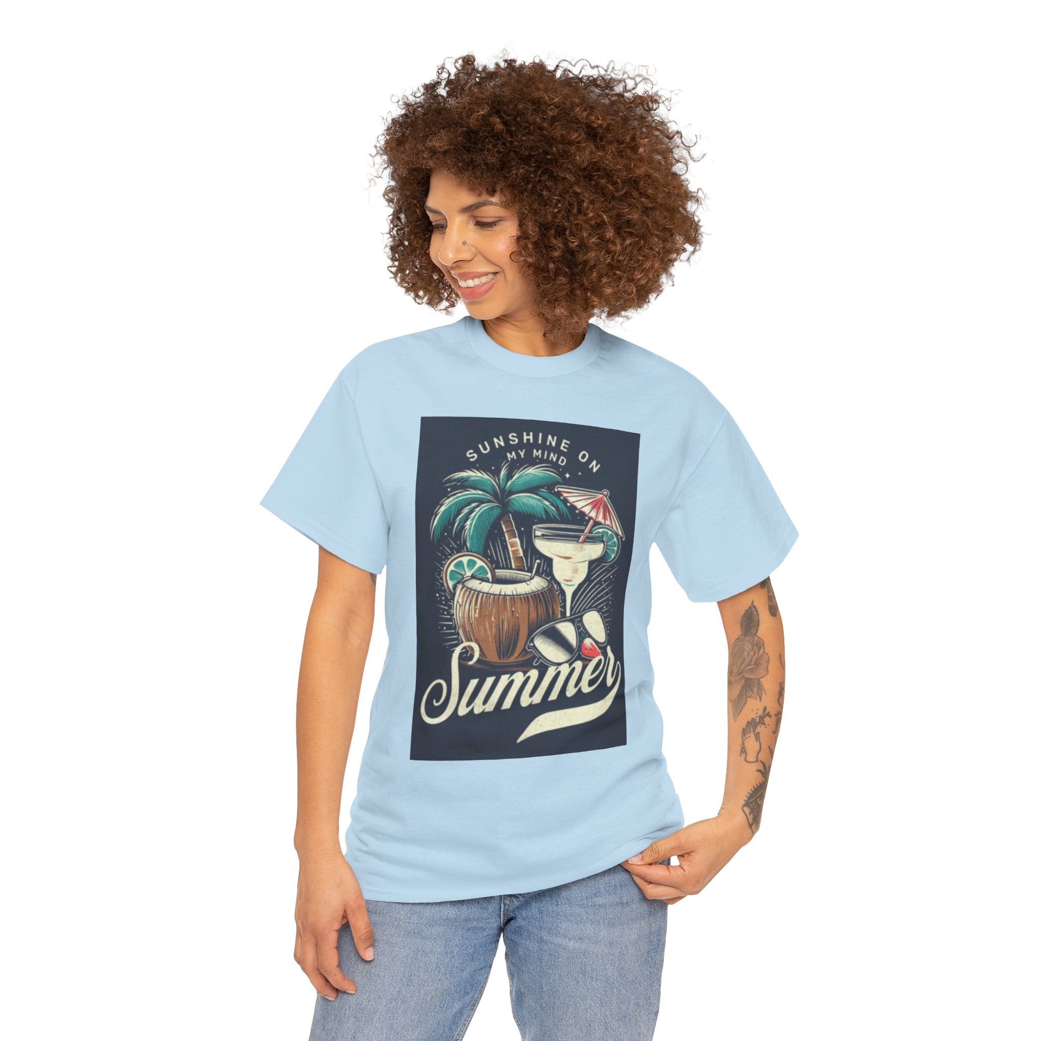 Summer Cocktail Tee — "Sunshine On My Mind" Tropical Beach T-Shirt