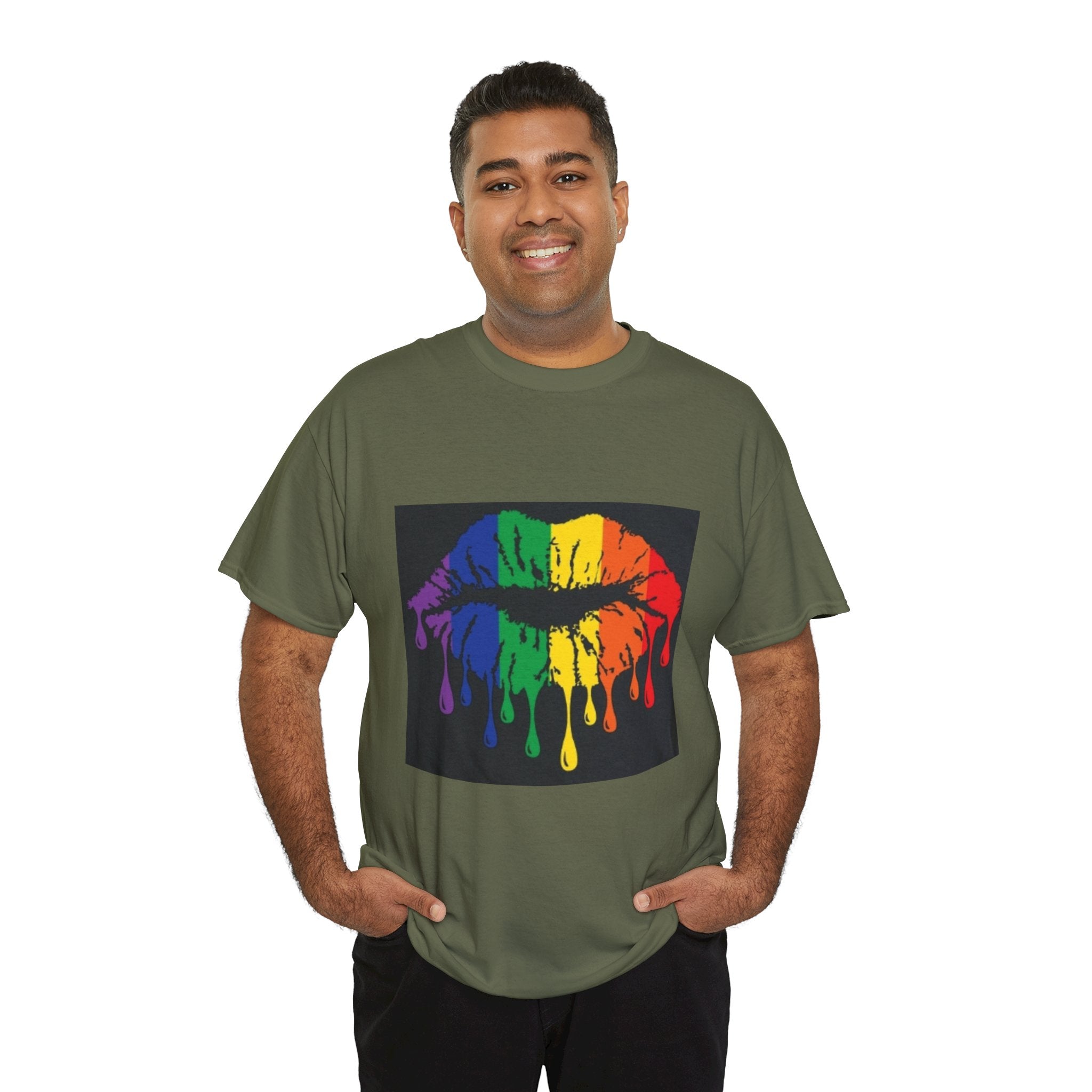Rainbow Drip Kiss T-Shirt – LGBTQ+ Pride Graphic Tee