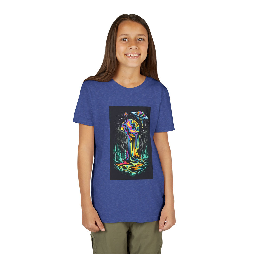 Youth Tee — Neon Drip Planet Space Graphic