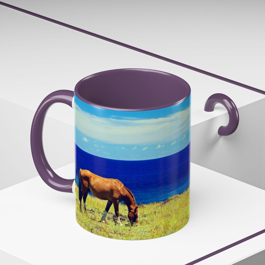 Coastal Landscape Accent Coffee Mug – Ocean View Beach Scene (11/15oz)