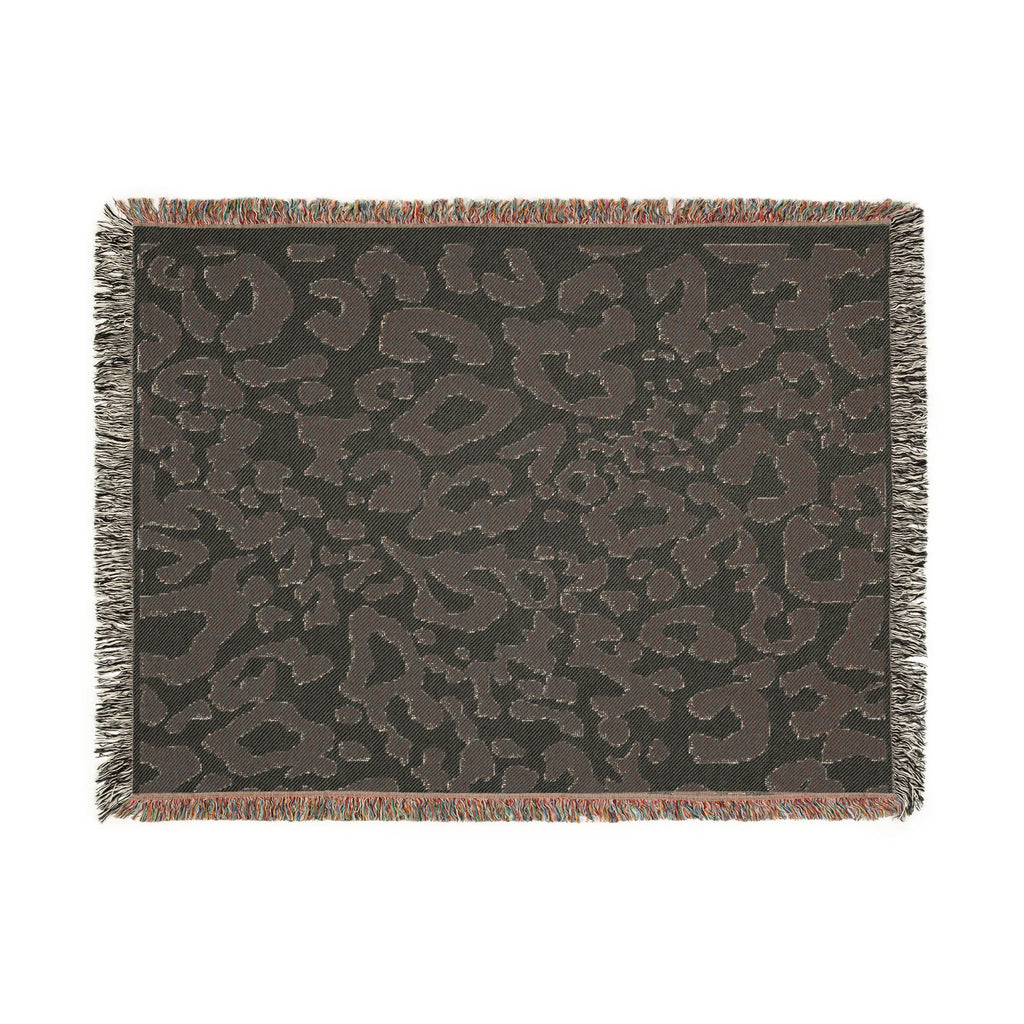 Leopard Print Woven Blanket — Cozy Fringe Throw for Living Room, Bedroom & Travel