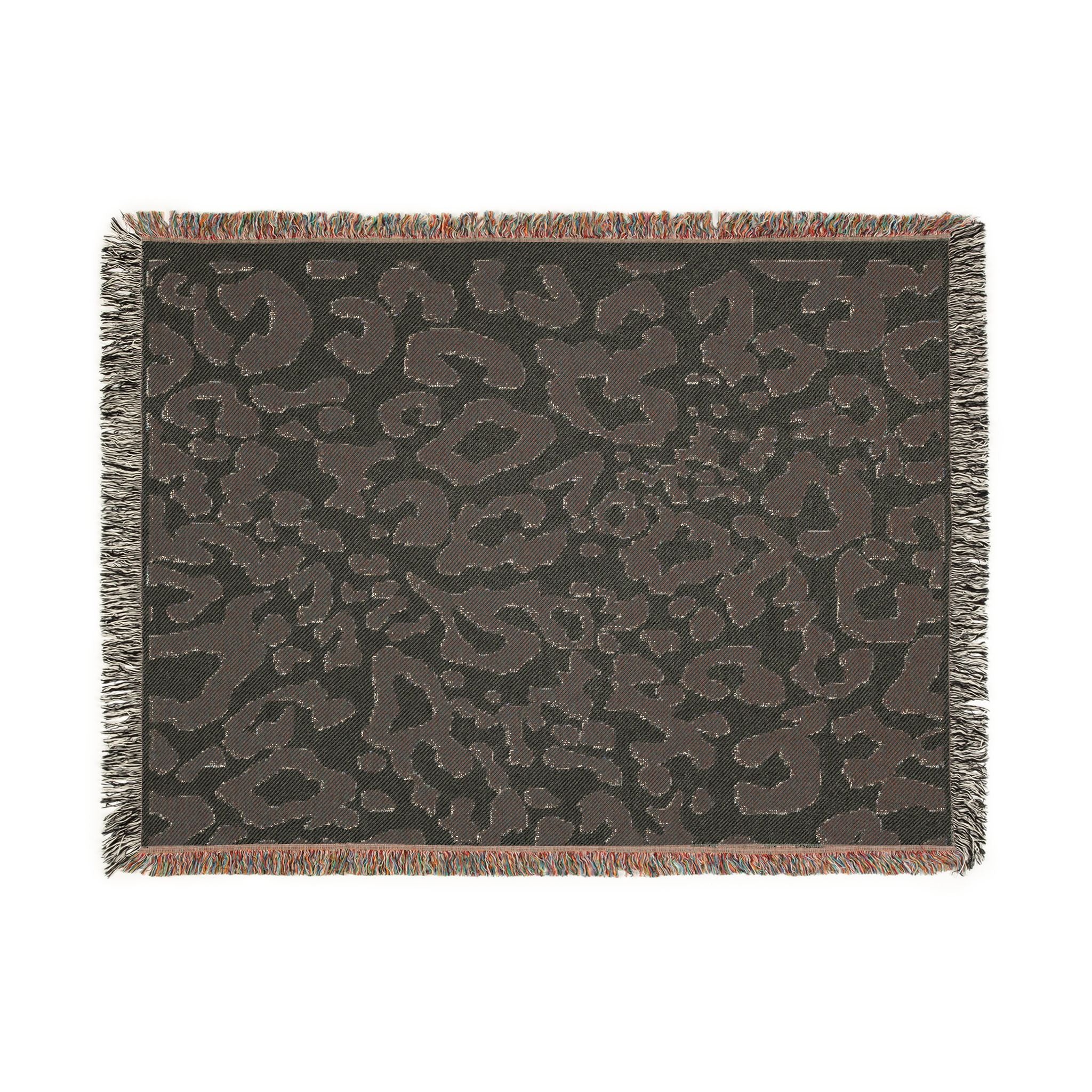 Leopard Print Woven Blanket — Cozy Fringe Throw for Living Room, Bedroom & Travel