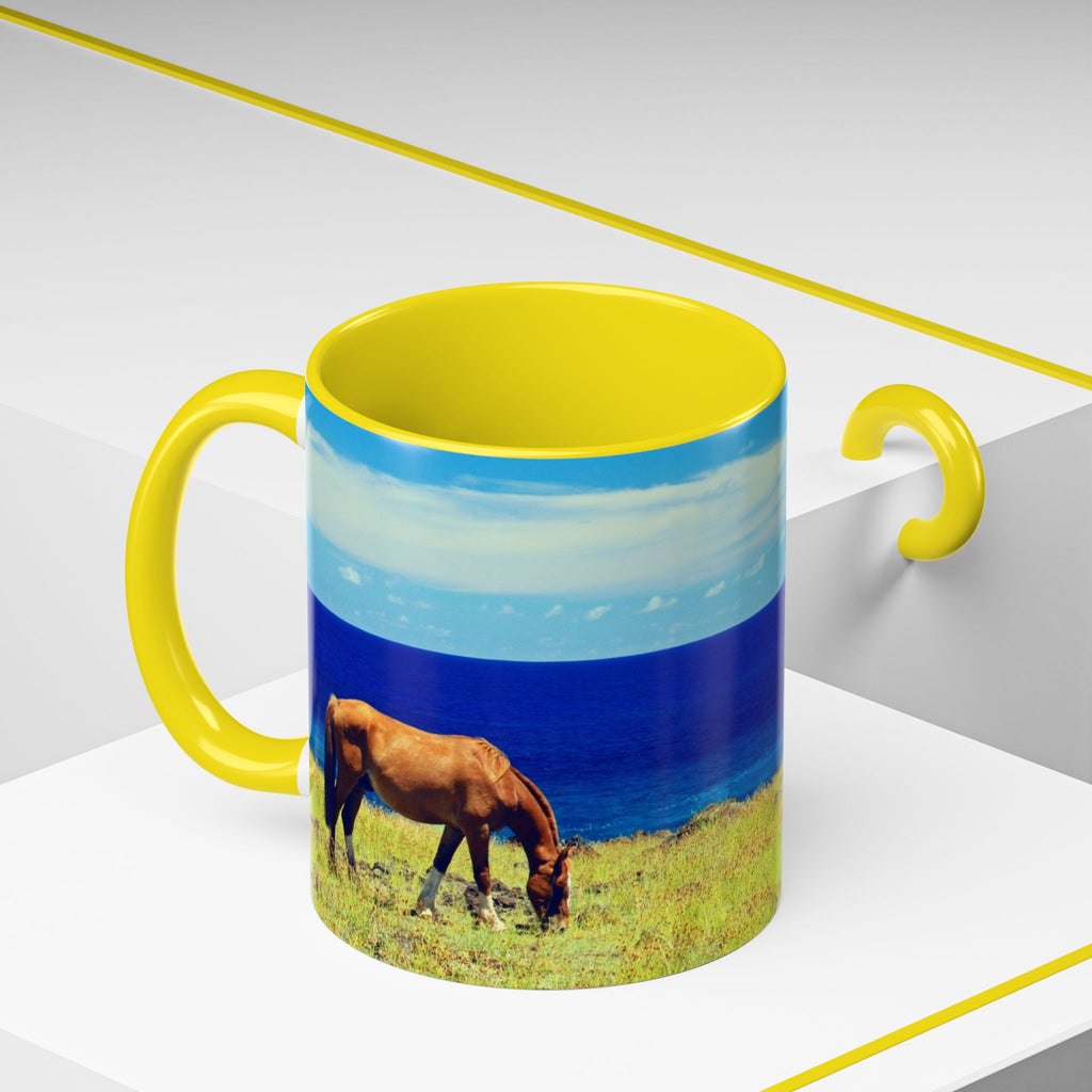 Coastal Landscape Accent Coffee Mug – Ocean View Beach Scene (11/15oz)