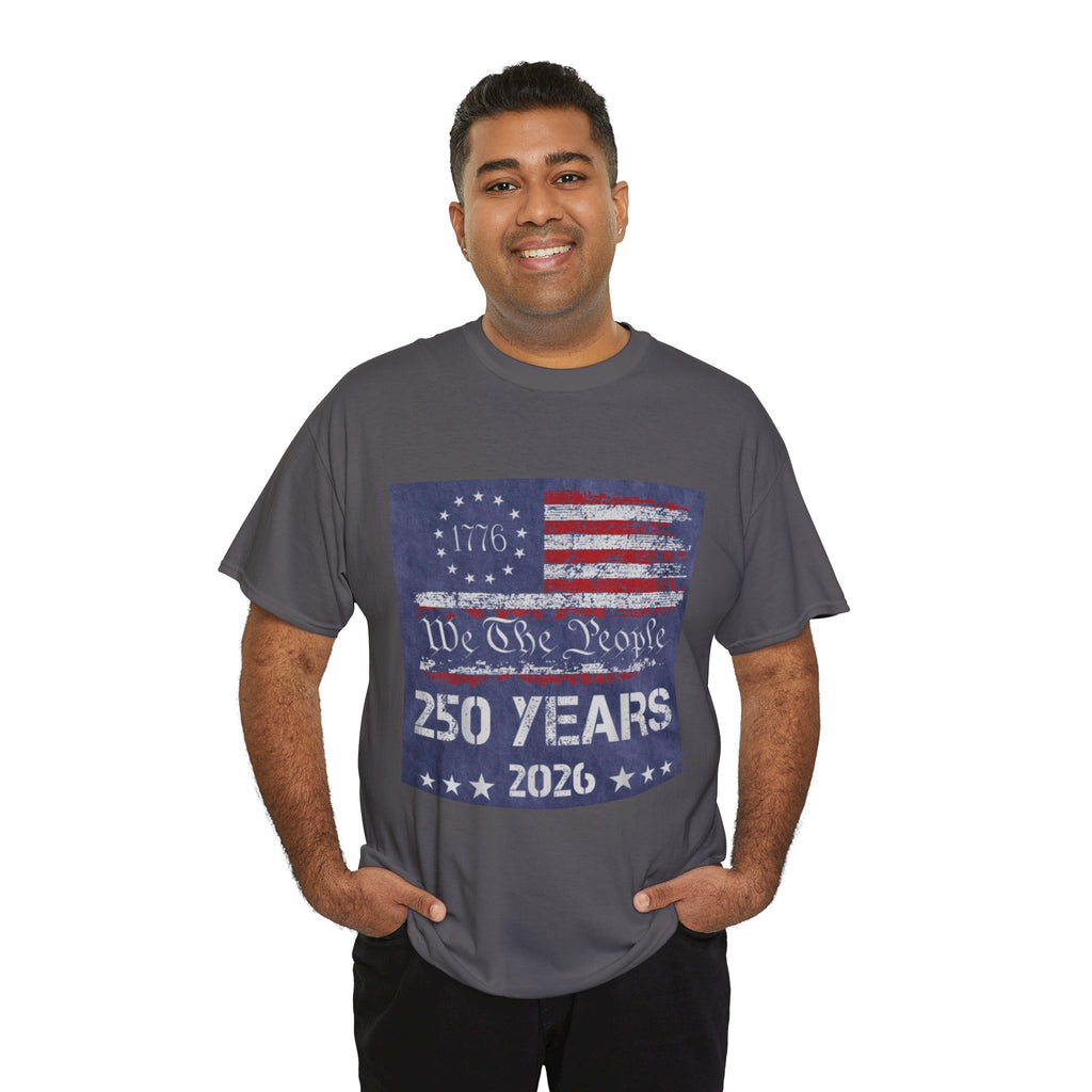 T-Shirt — Vintage 'We The People 250 Years 2026' Patriotic American Flag Tee