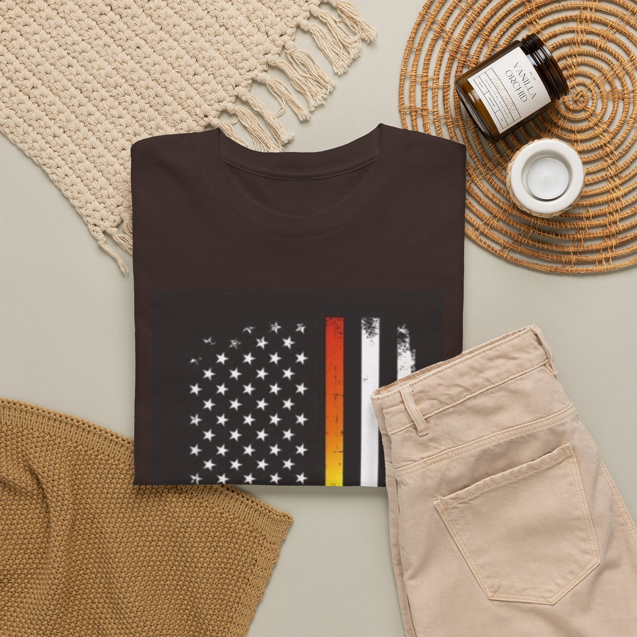 LGBTQ+ Pride Flag T‑Shirt — Distressed American Flag with Rainbow Stripe