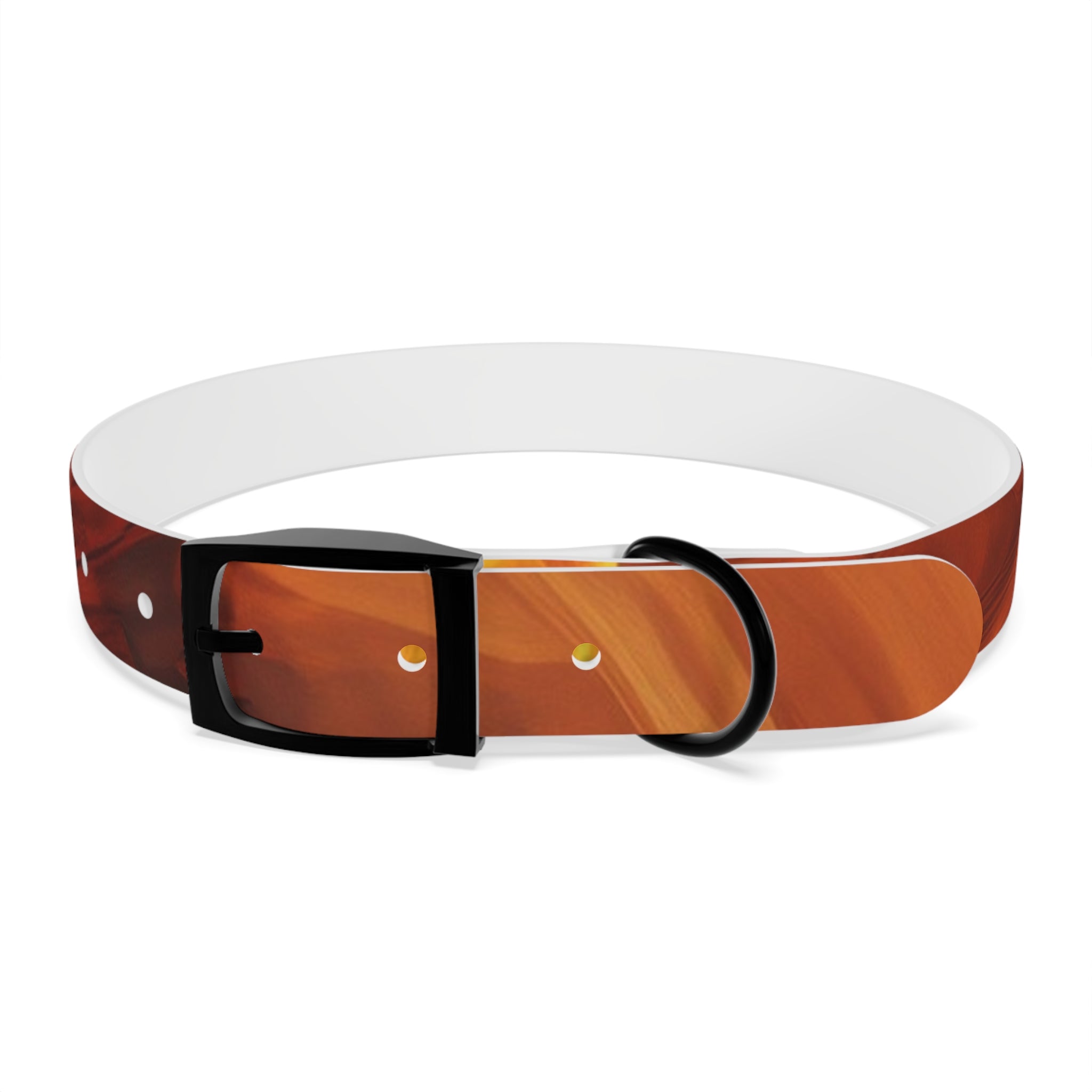Amber Swirl Dog Collar — Warm Brown Abstract Pattern