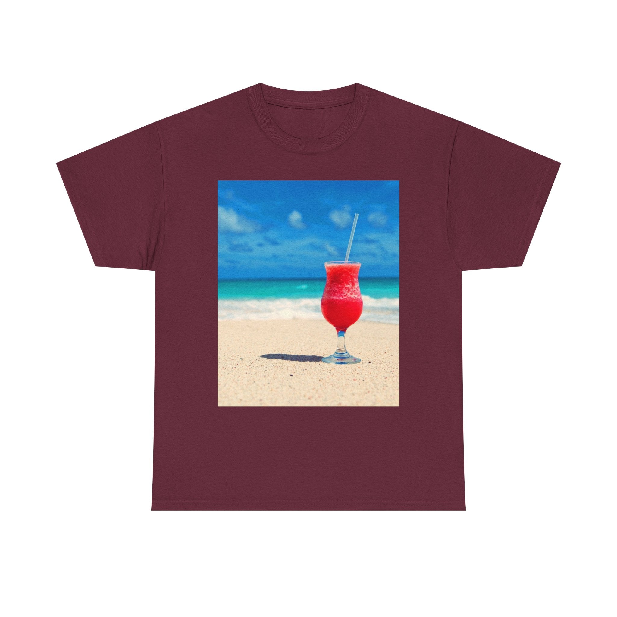 Tropical Beach Cocktail Graphic Tee (Summer Vacation Drink)