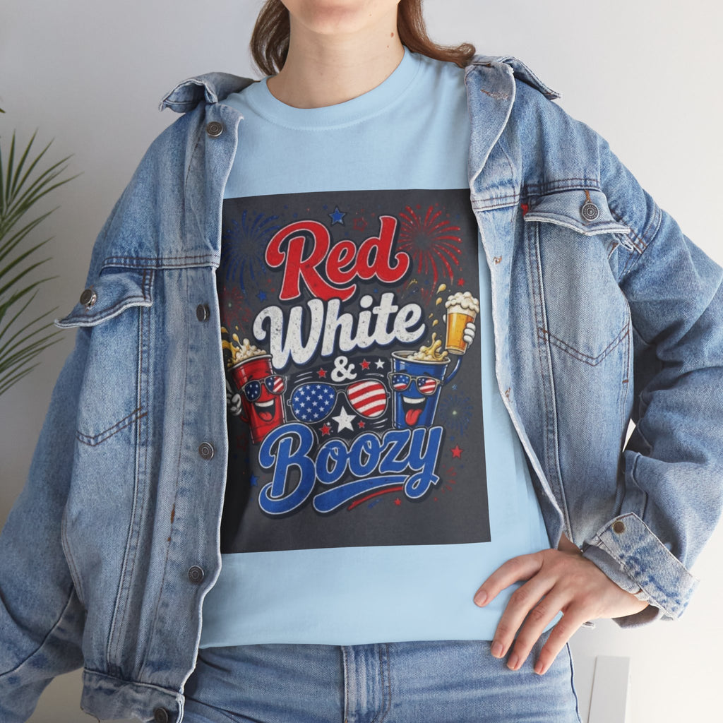 Red White & Boozy T-Shirt – Patriotic 4th of July Party Tee