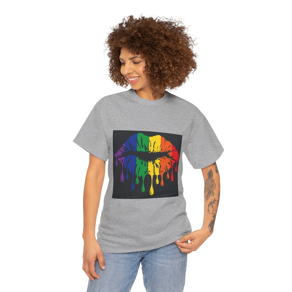 Rainbow Drip Kiss T-Shirt – LGBTQ+ Pride Graphic Tee