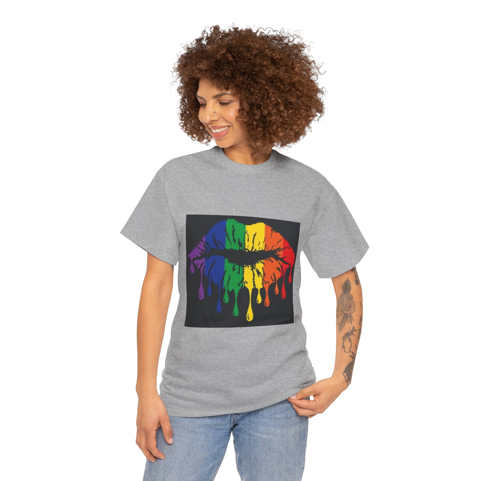 Rainbow Drip Kiss T-Shirt – LGBTQ+ Pride Graphic Tee