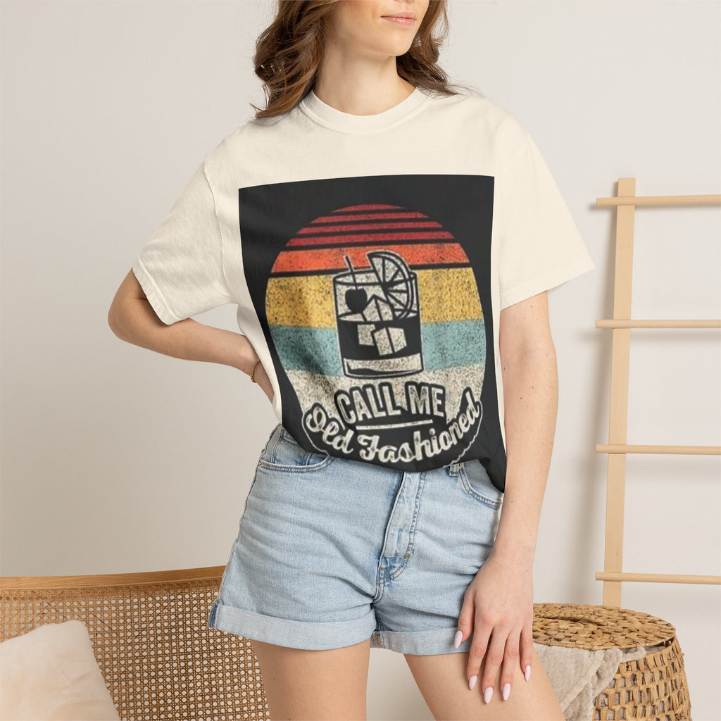 T-Shirt — "Call Me Old Fashioned" Retro Cocktail Graphic Tee