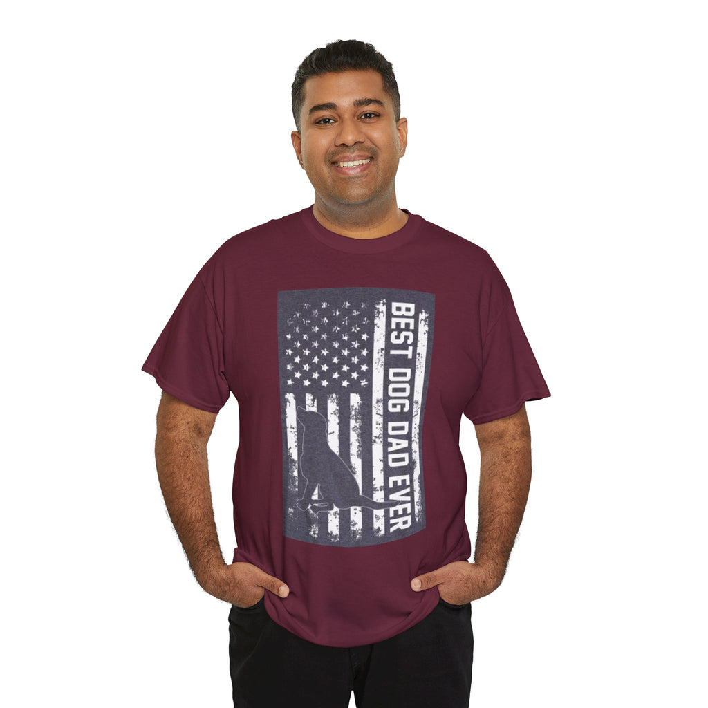 Best Dog Dad Ever T-Shirt – Patriotic American Flag Dog Dad Tee