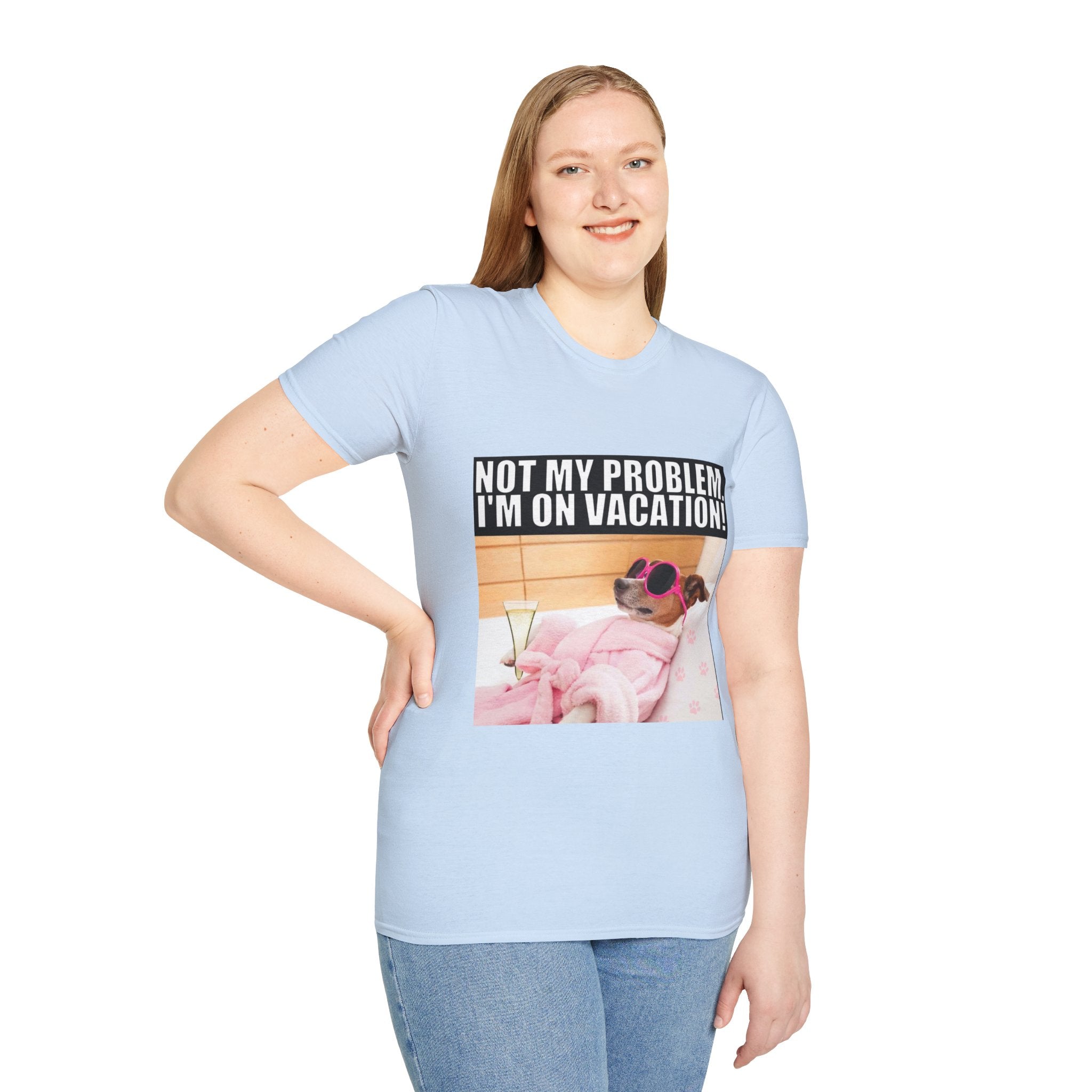 Vacation Vibes T-Shirt — "Not My Problem, I'm On Vacation" Relaxed Dog Graphic Tee