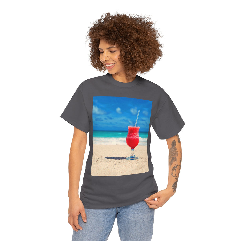 Tropical Beach Cocktail Graphic Tee (Summer Vacation Drink)