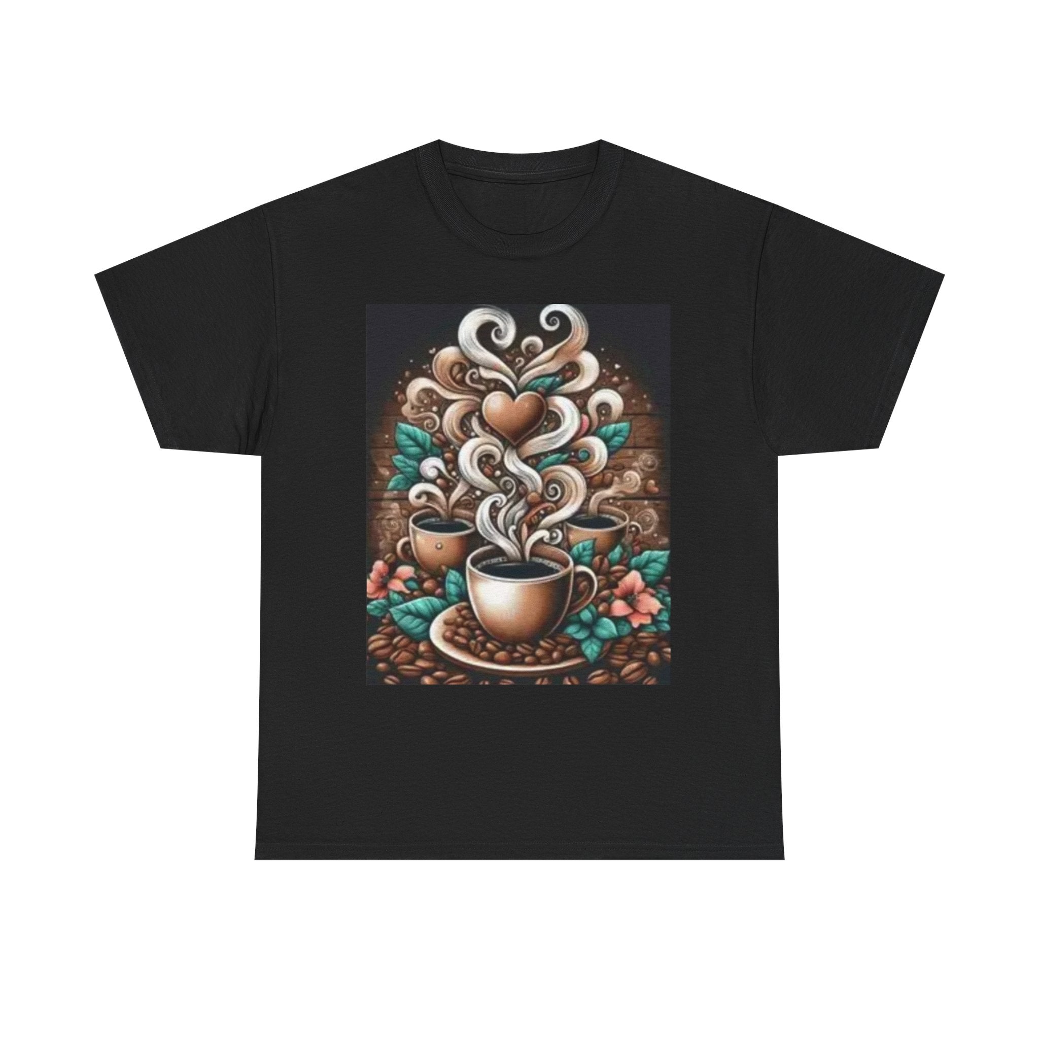 Coffee Cup T-Shirt — Whimsical Steaming Heart Coffee Design