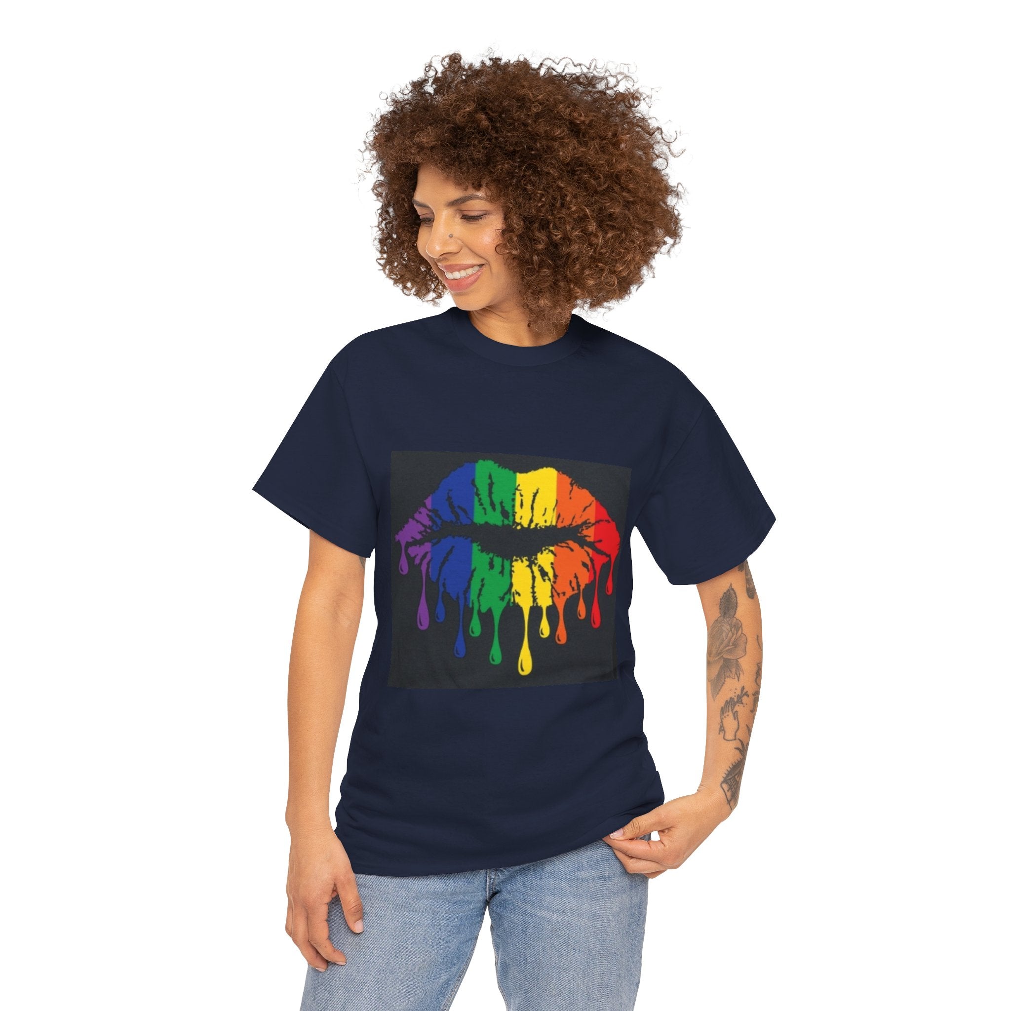 Rainbow Drip Kiss T-Shirt – LGBTQ+ Pride Graphic Tee