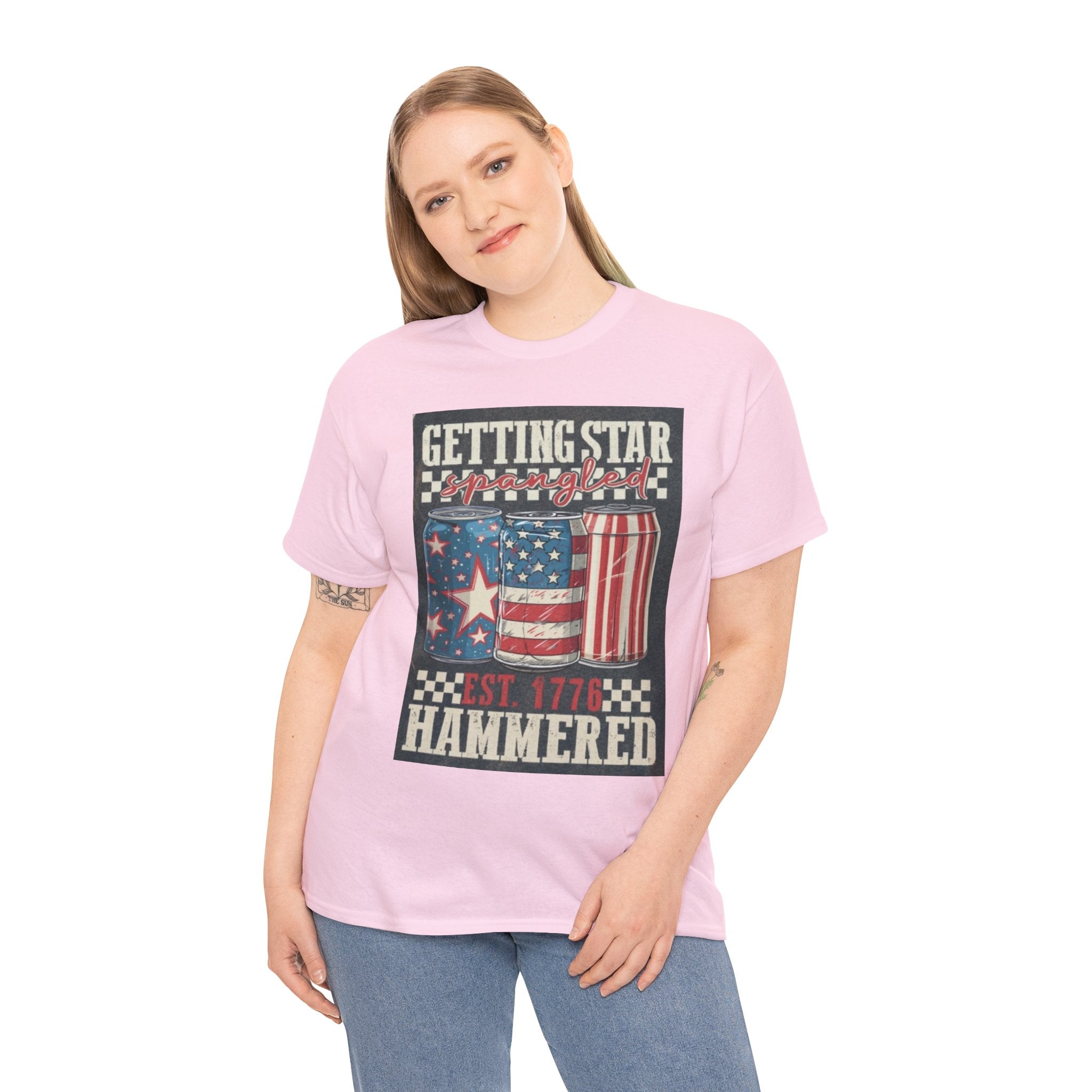 Getting Star Hammered Tee — Patriotic 4th of July Beer Can T-Shirt (Est. 1776)