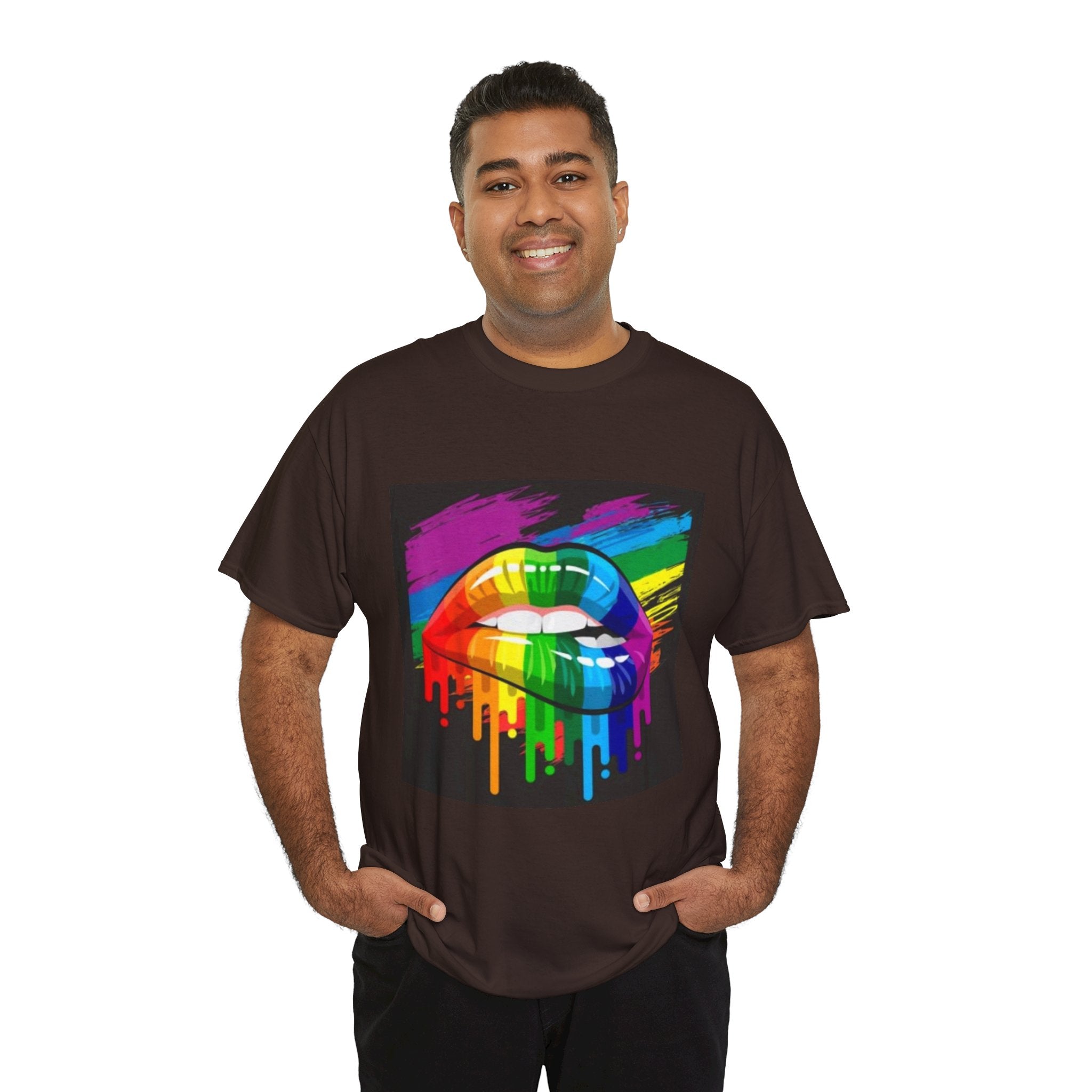 T-Shirt — Rainbow Drip Lips Pride Graphic Tee