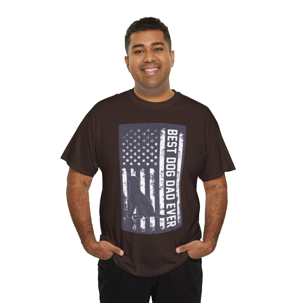 Best Dog Dad Ever T-Shirt – Patriotic American Flag Dog Dad Tee