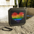Bluetooth Speaker — Waterproof Outdoor Speaker with Rainbow Heart Pride Design