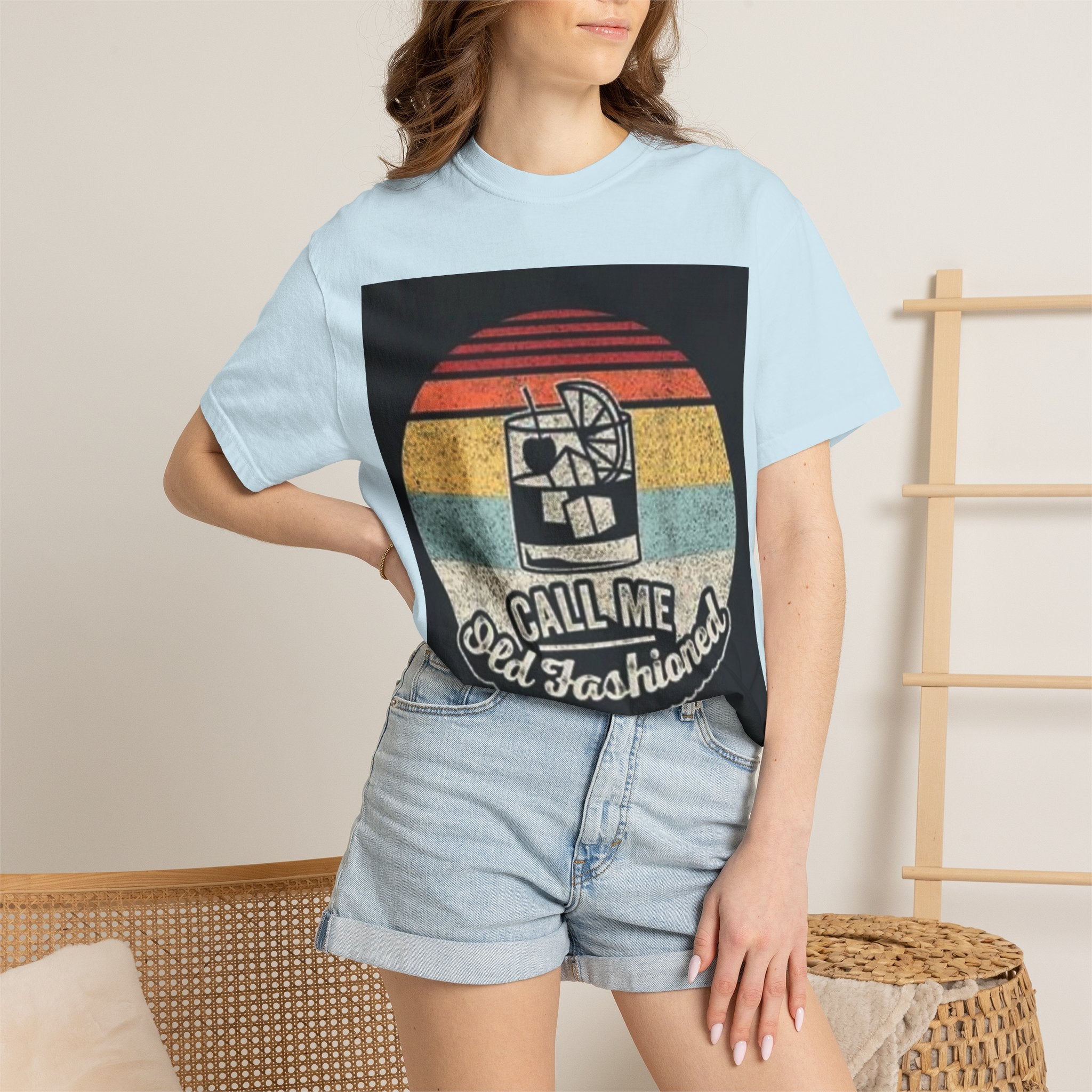 T-Shirt — "Call Me Old Fashioned" Retro Cocktail Graphic Tee