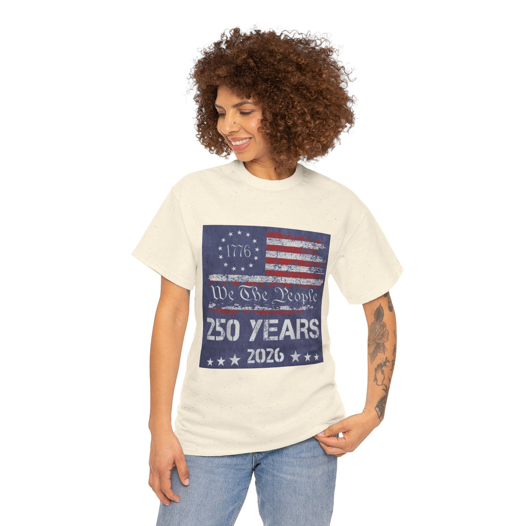 T-Shirt — Vintage 'We The People 250 Years 2026' Patriotic American Flag Tee