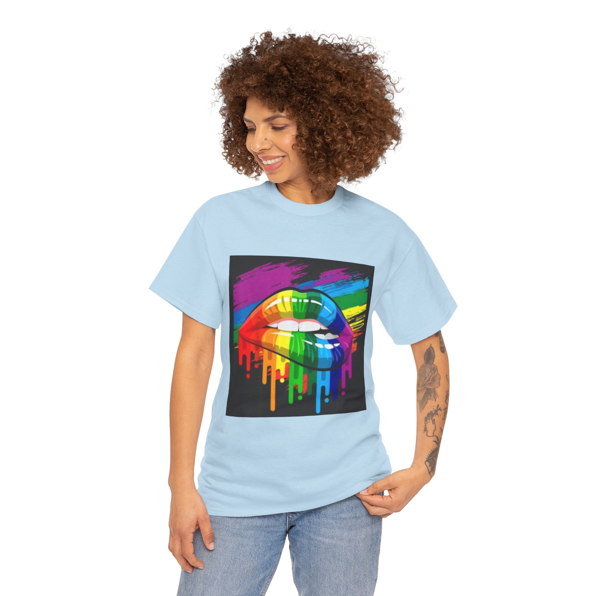 T-Shirt — Rainbow Drip Lips Pride Graphic Tee
