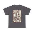 Camping Beer T-Shirt — "Camping Without Beer Is Just Sitting in the Woods" Outdoor Campfire Tee