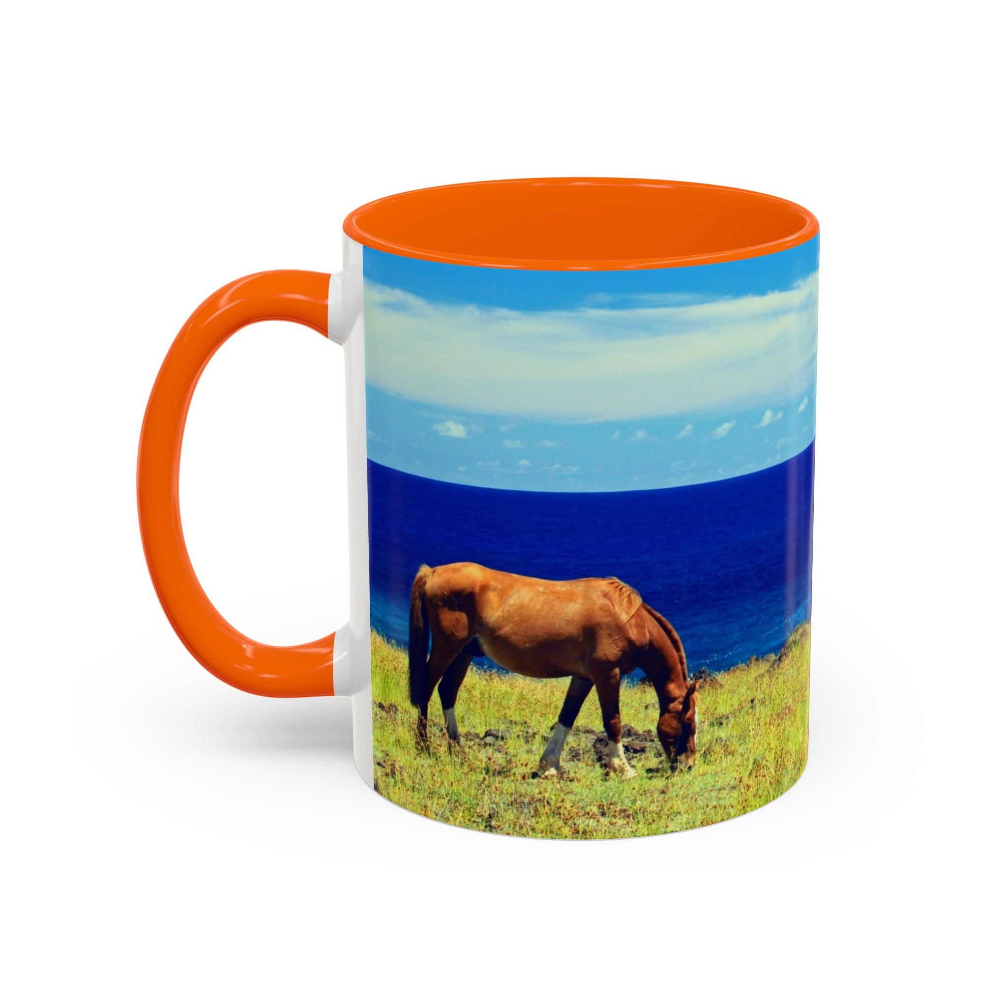Coastal Landscape Accent Coffee Mug – Ocean View Beach Scene (11/15oz)