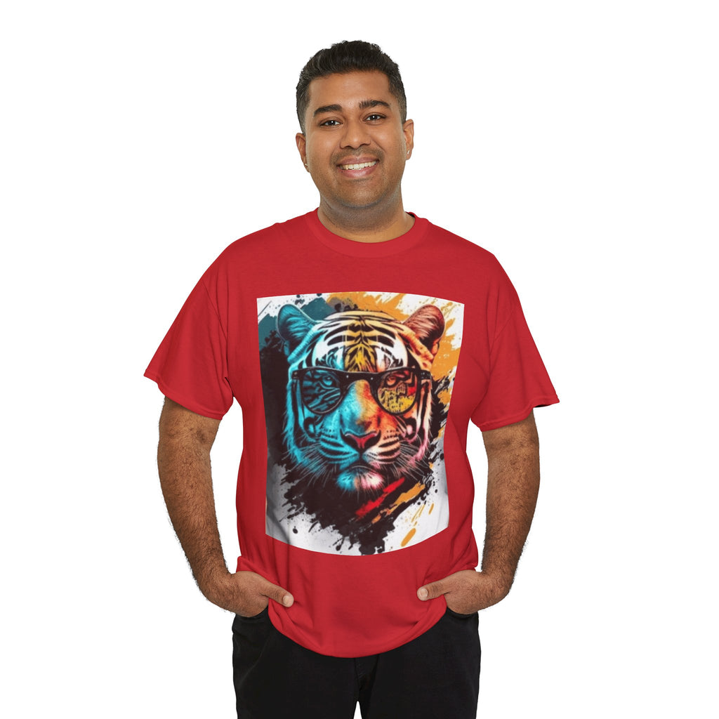 Tiger Portrait T-Shirt — Colorful Abstract Tiger Face Tee