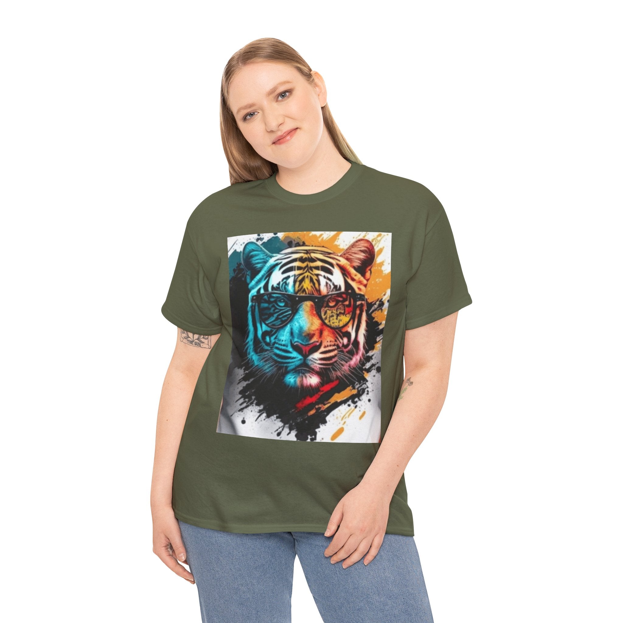 Tiger Portrait T-Shirt — Colorful Abstract Tiger Face Tee