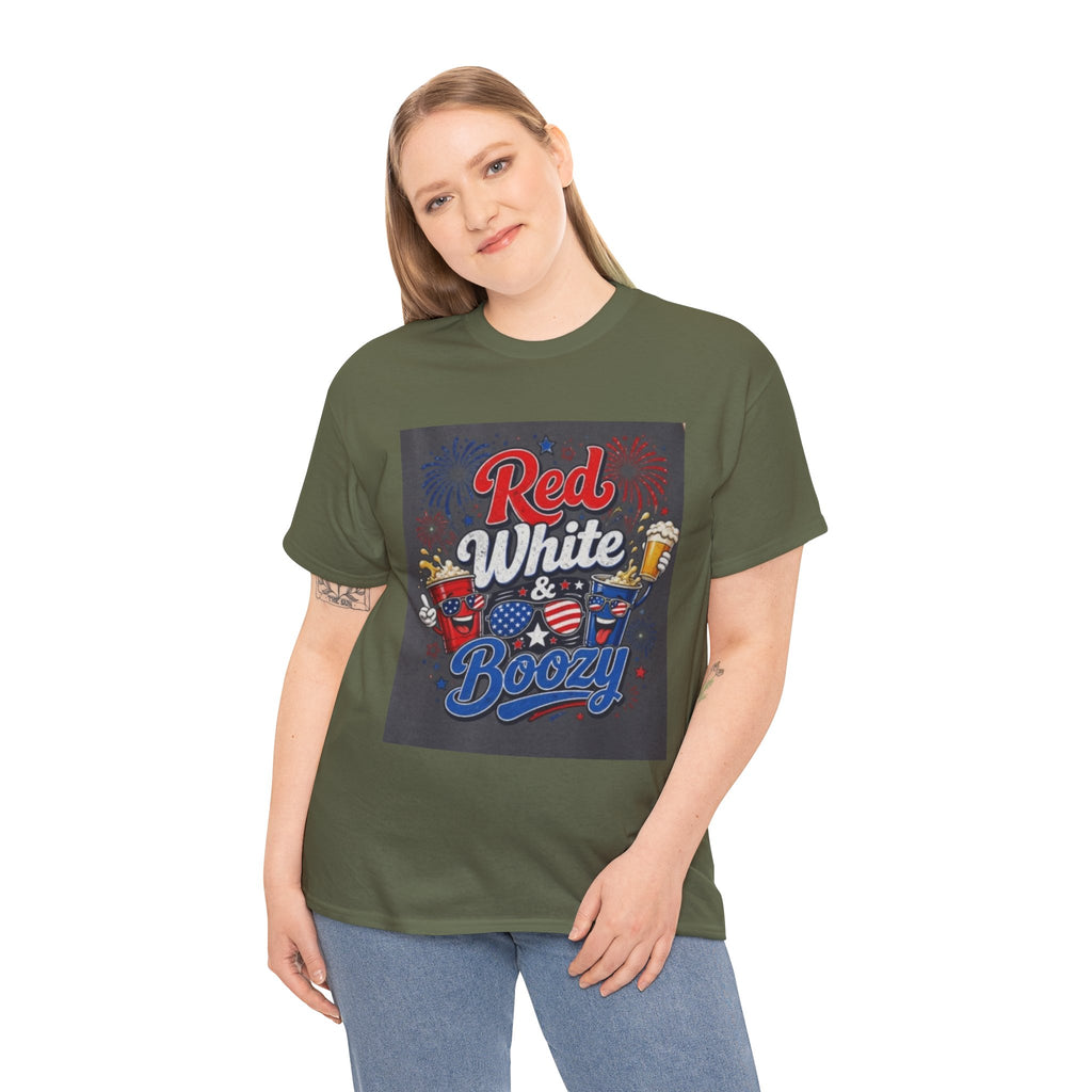 Red White & Boozy T-Shirt – Patriotic 4th of July Party Tee