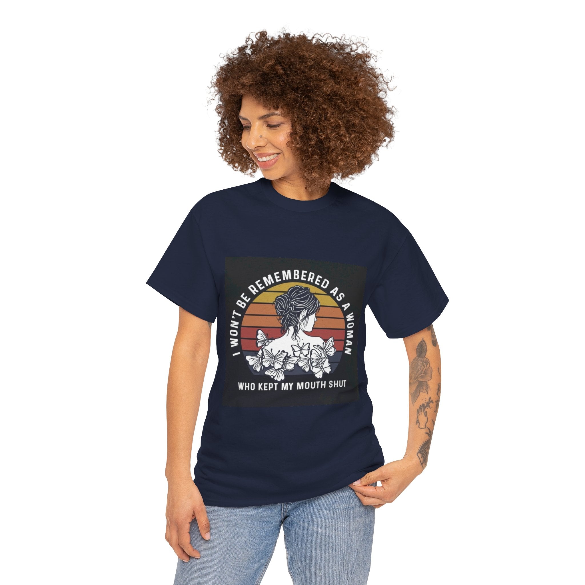 Graphic Tee — "I Won’t Be Remembered As A Woman Who Kept My Mouth Shut" Feminist Retro Floral T-Shirt