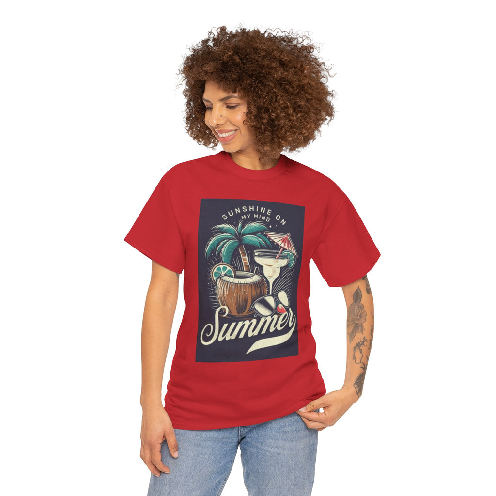 Summer Cocktail Tee — "Sunshine On My Mind" Tropical Beach T-Shirt