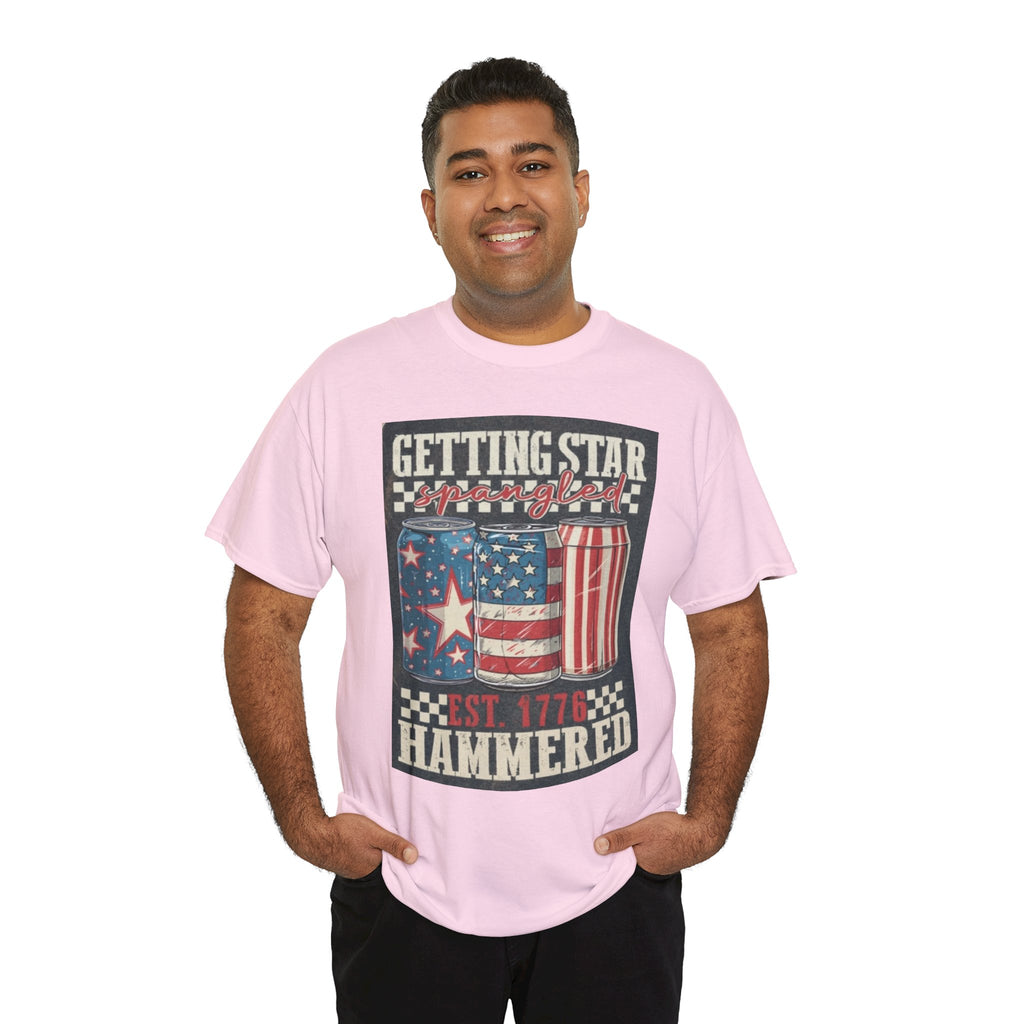 Getting Star Hammered Tee — Patriotic 4th of July Beer Can T-Shirt (Est. 1776)