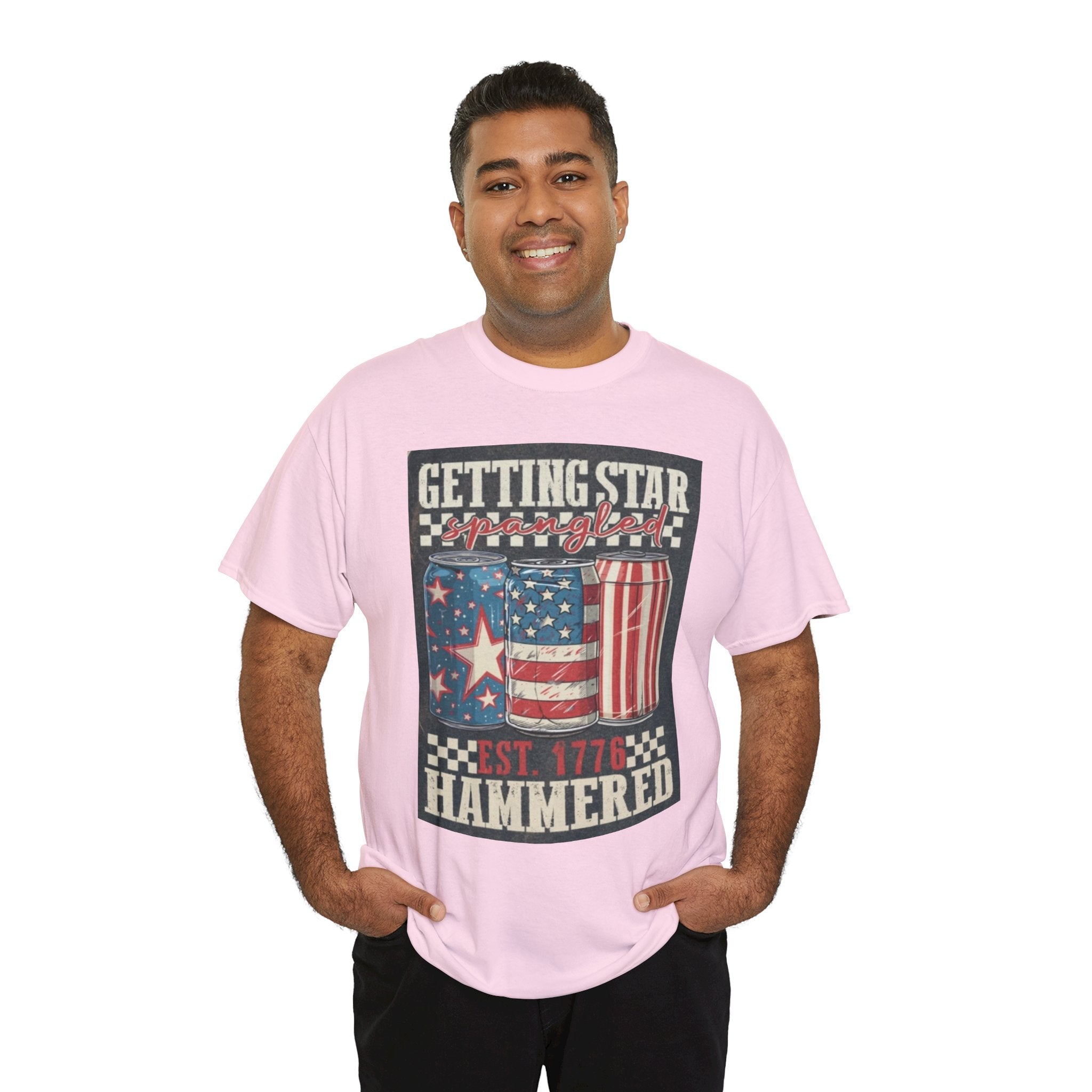 Getting Star Hammered Tee — Patriotic 4th of July Beer Can T-Shirt (Est. 1776)