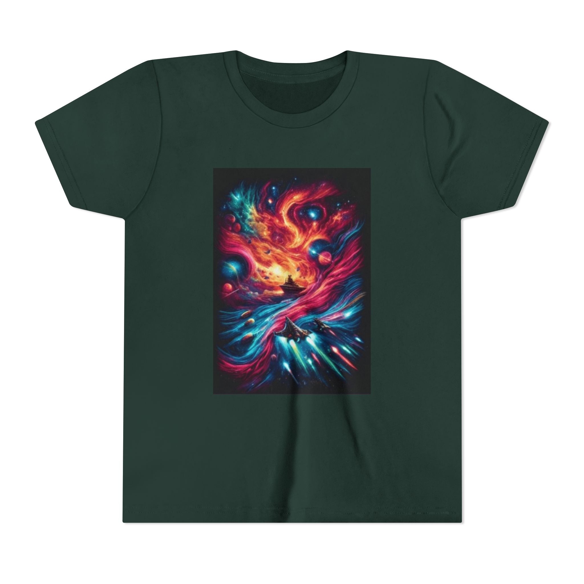 Youth Tee — Cosmic Phoenix Abstract Galaxy Art